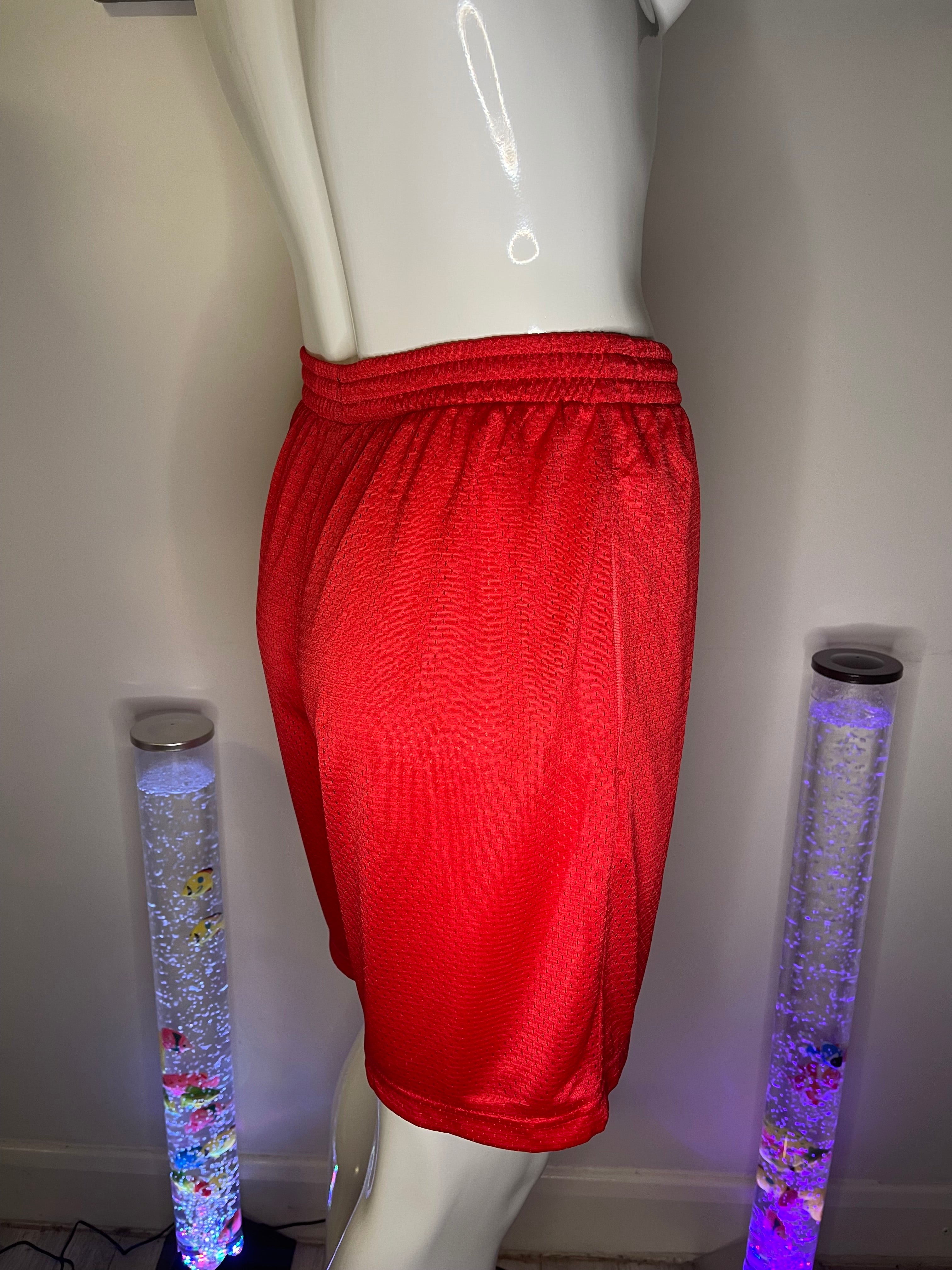 Men's Red Mesh Sports Shorts – Size L