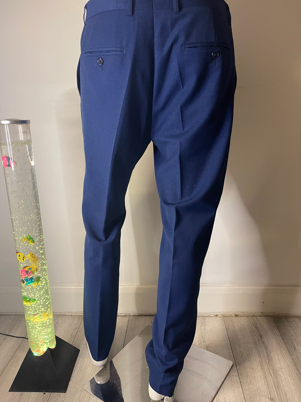 Men's Navy Smart Trousers Formal Office Business Wear