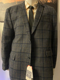 Blu Martini Check Wool Blend Blazer Jacket 50R Navy Grey Smart Formal