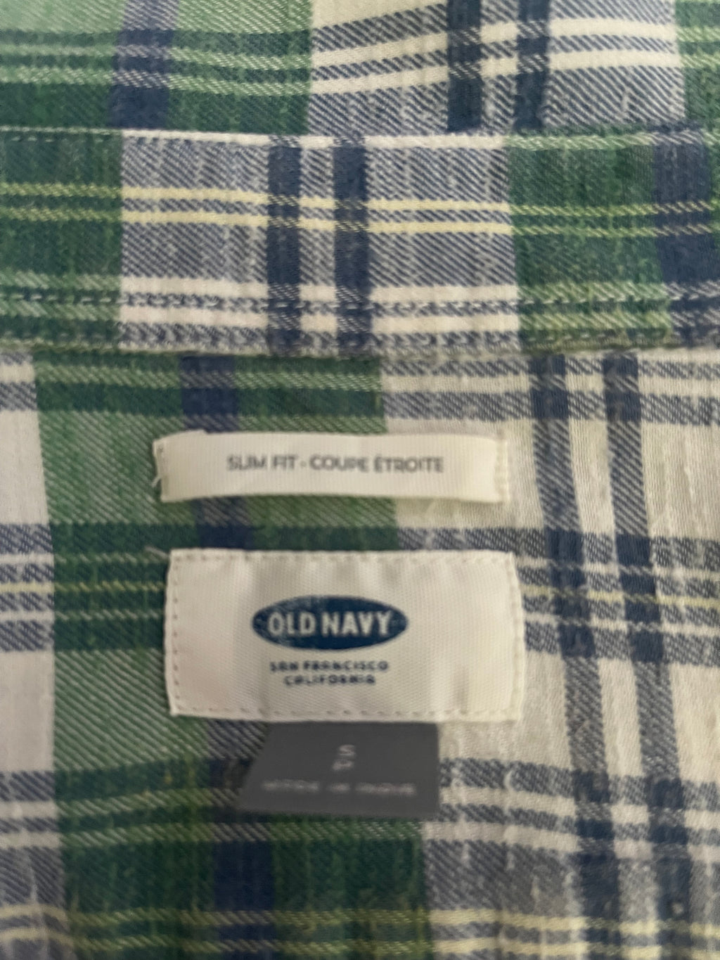 Old Navy Men’s Plaid Shirt Size S Slim Fit