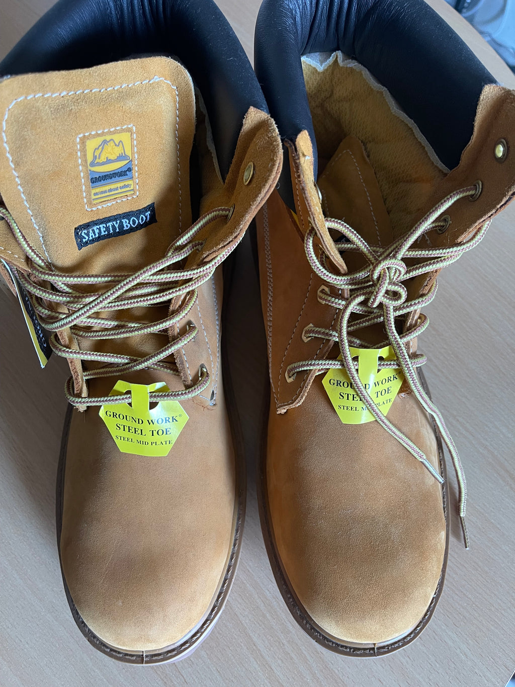 Groundwork Men’s Leather Safety Work Boots – Steel Toe – Size UK 13 – New