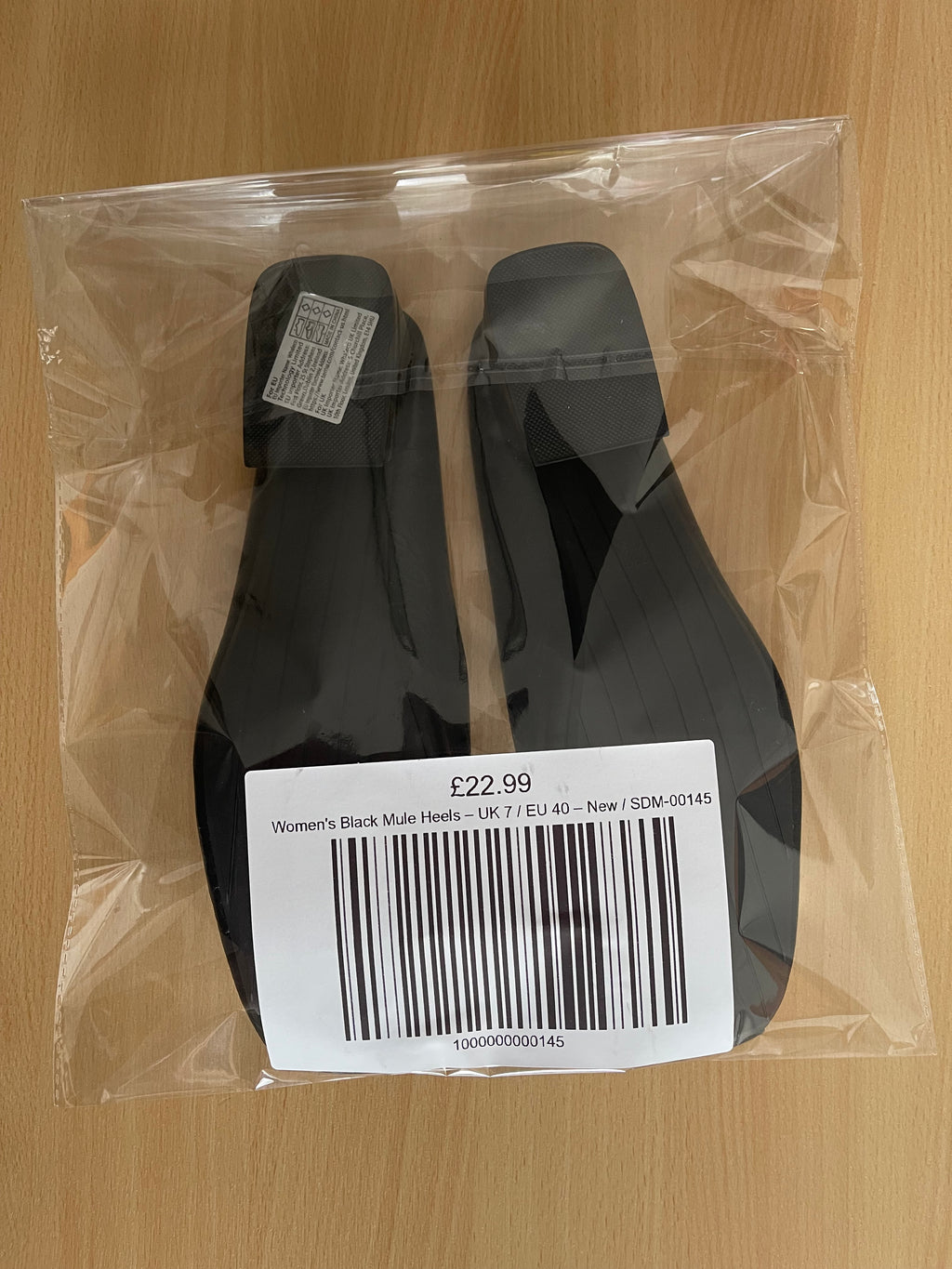 Women's Black Mule Heels – UK 7 / EU 40 – New