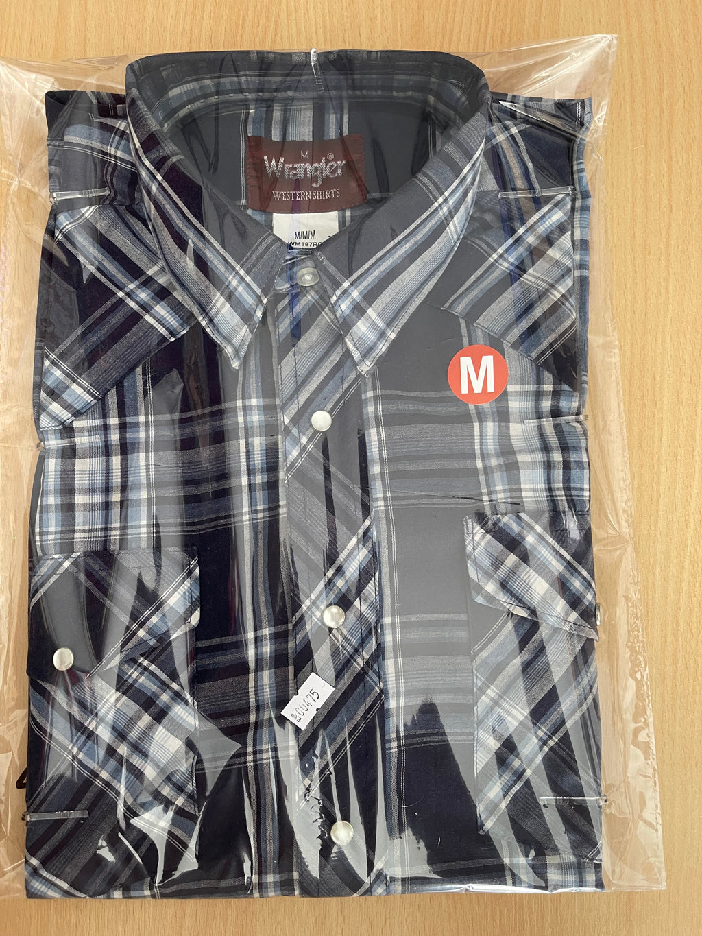 Wrangler Men’s Western Check Shirt Size M