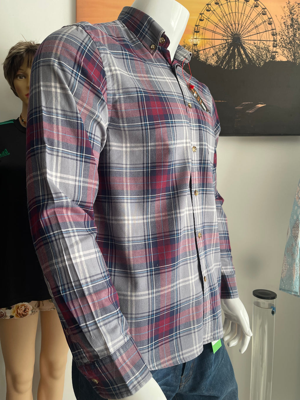Old Navy Men’s Check Long Sleeve Shirt Size M