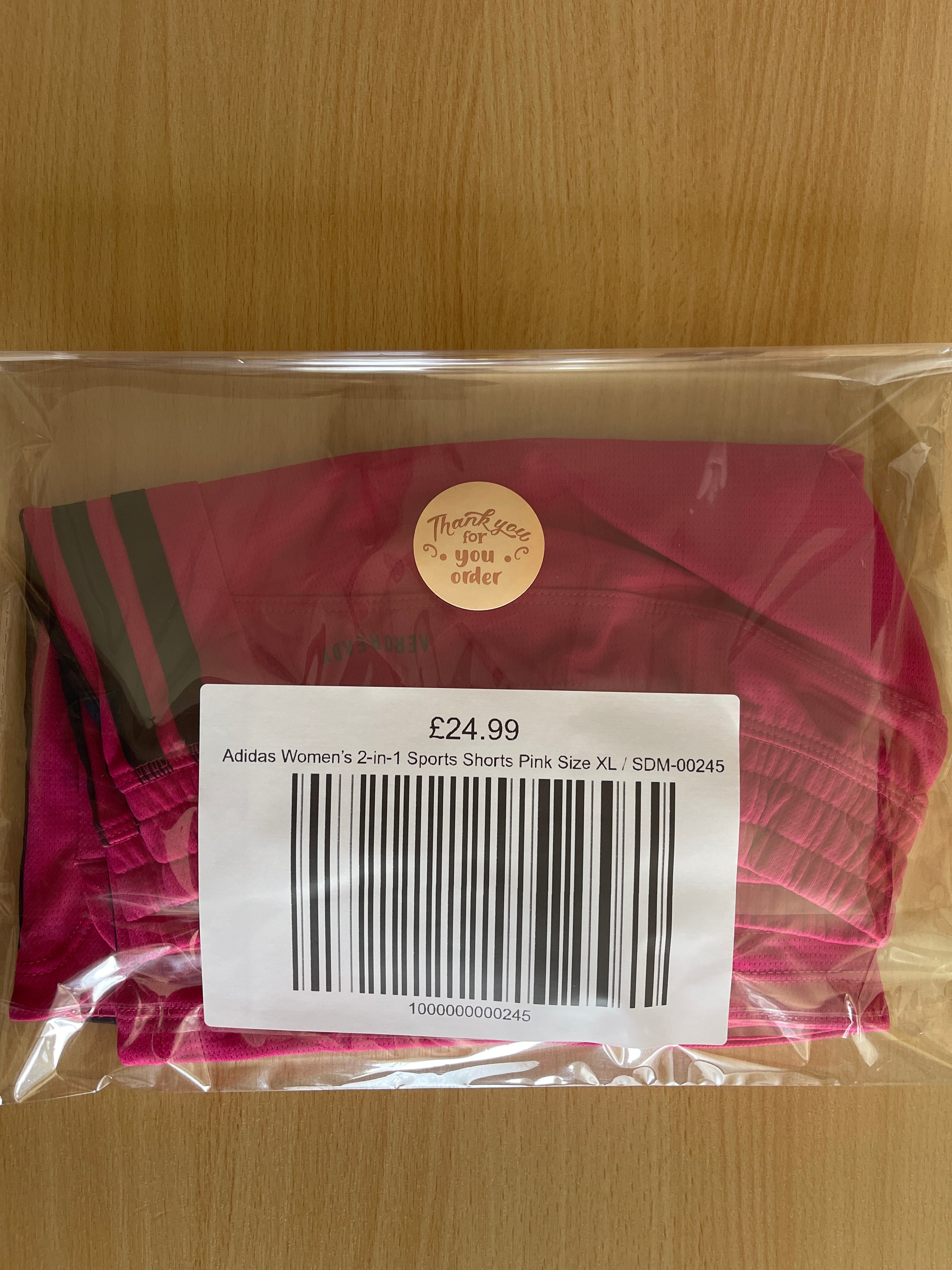 Adidas Women’s 2-in-1 Sports Shorts Pink Size XL