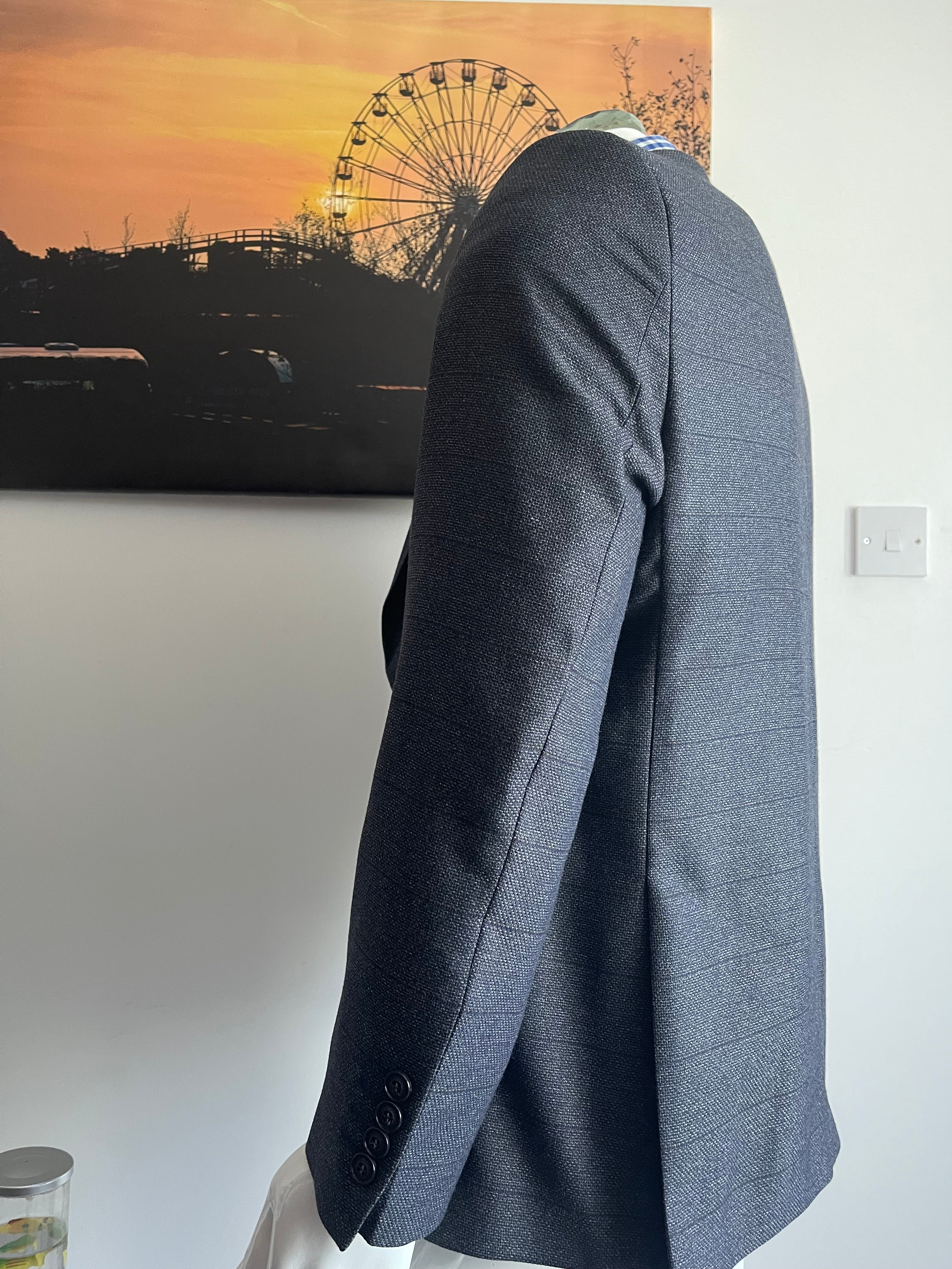 Albero Grande Wool Blend Blazer Size 52 Grey Made in Turkey