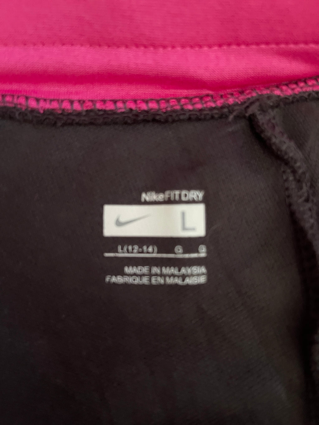Nike Women's Cropped Training Leggings Black/Pink Size L