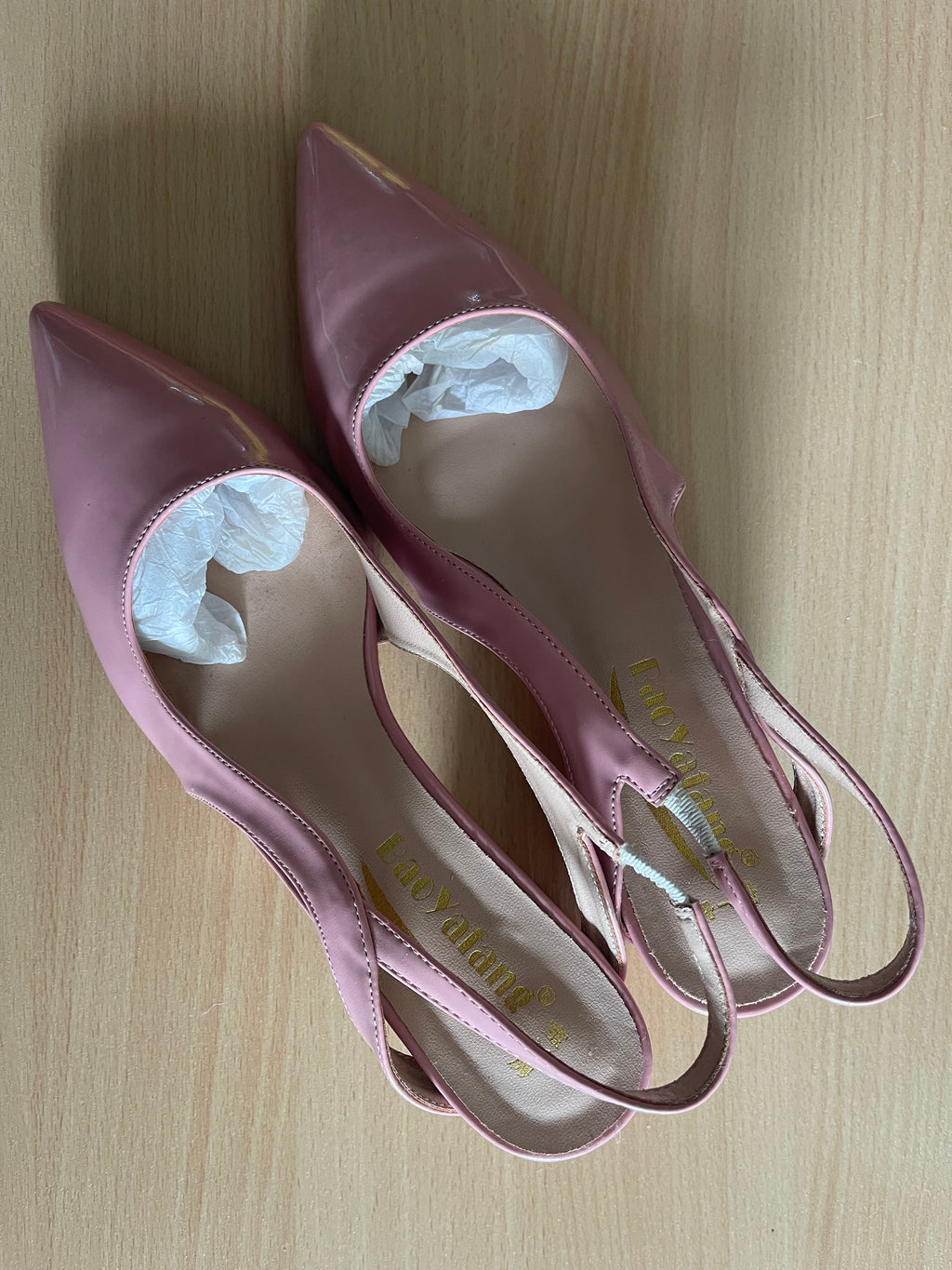 Pink Patent Slingback Heels Size 7 Narrow – New