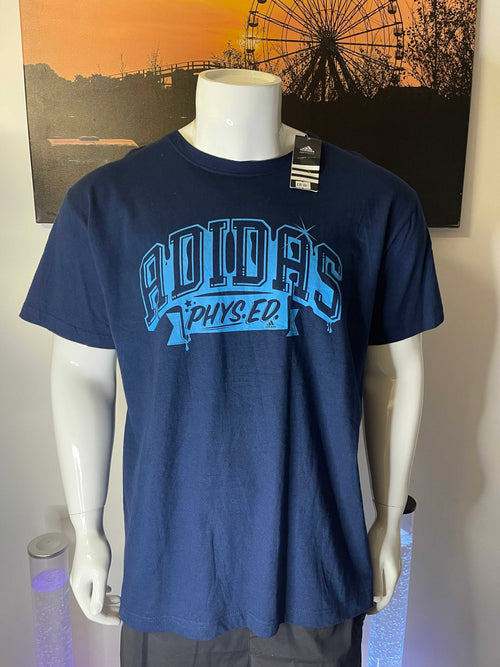 Adidas Men's Graphic T-Shirt Navy Blue Size L – New With Tags