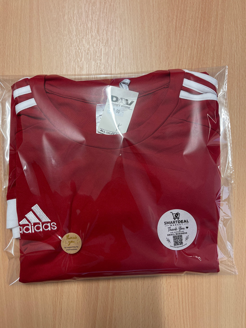 Adidas Red Football Jersey Size L