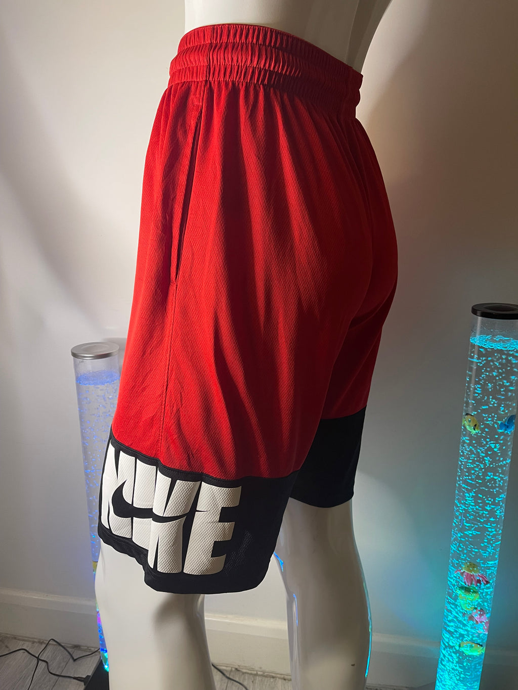 Nike Men's Red Sports Shorts with Pockets – Size M