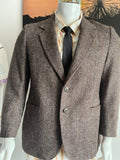 🧥 Jack Fraser 100% Wool Herringbone Tweed Blazer – Size 44 Short – Brown