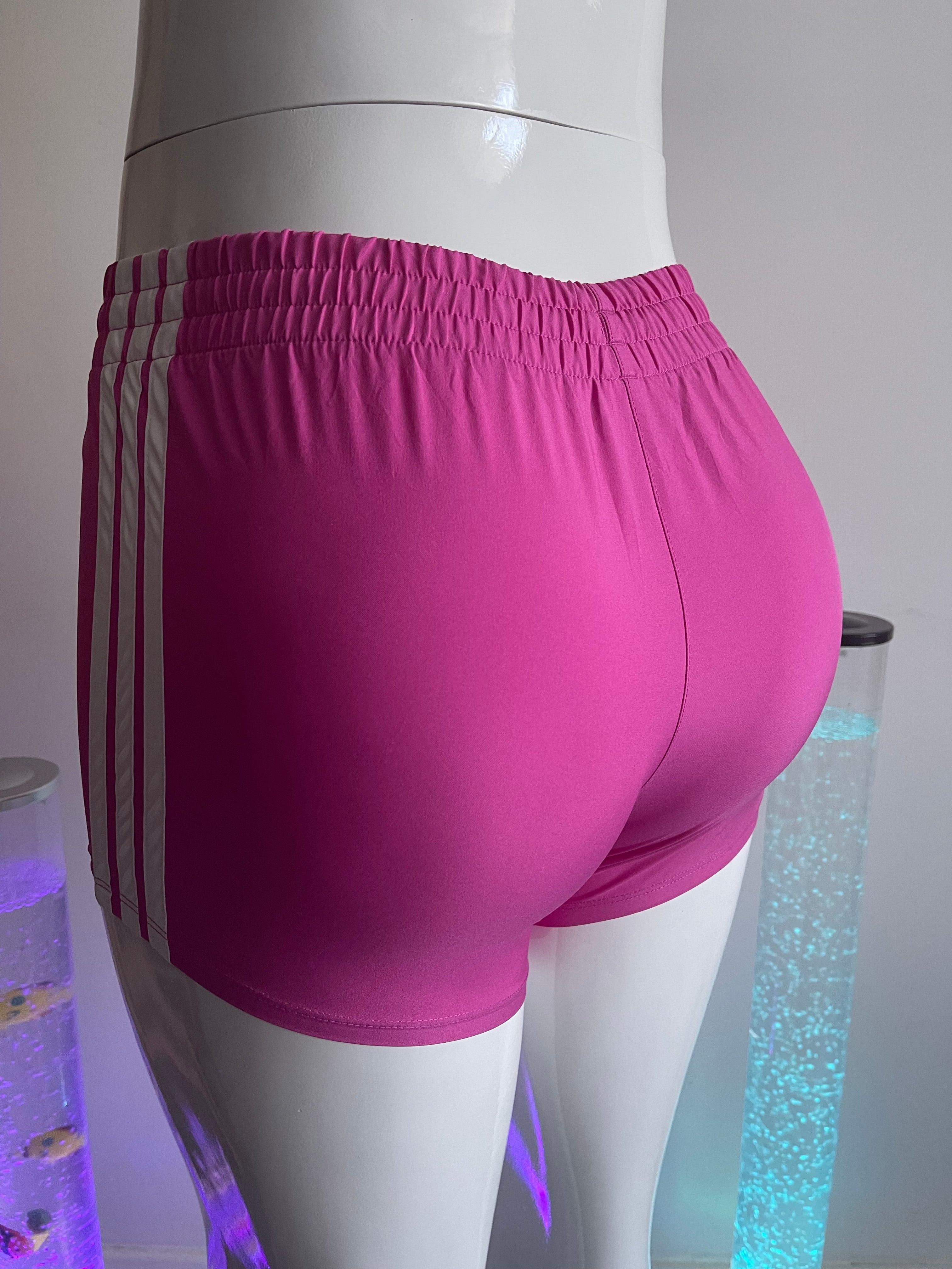 Adidas Women’s 3-Stripes Running Shorts Pink Size L US 14