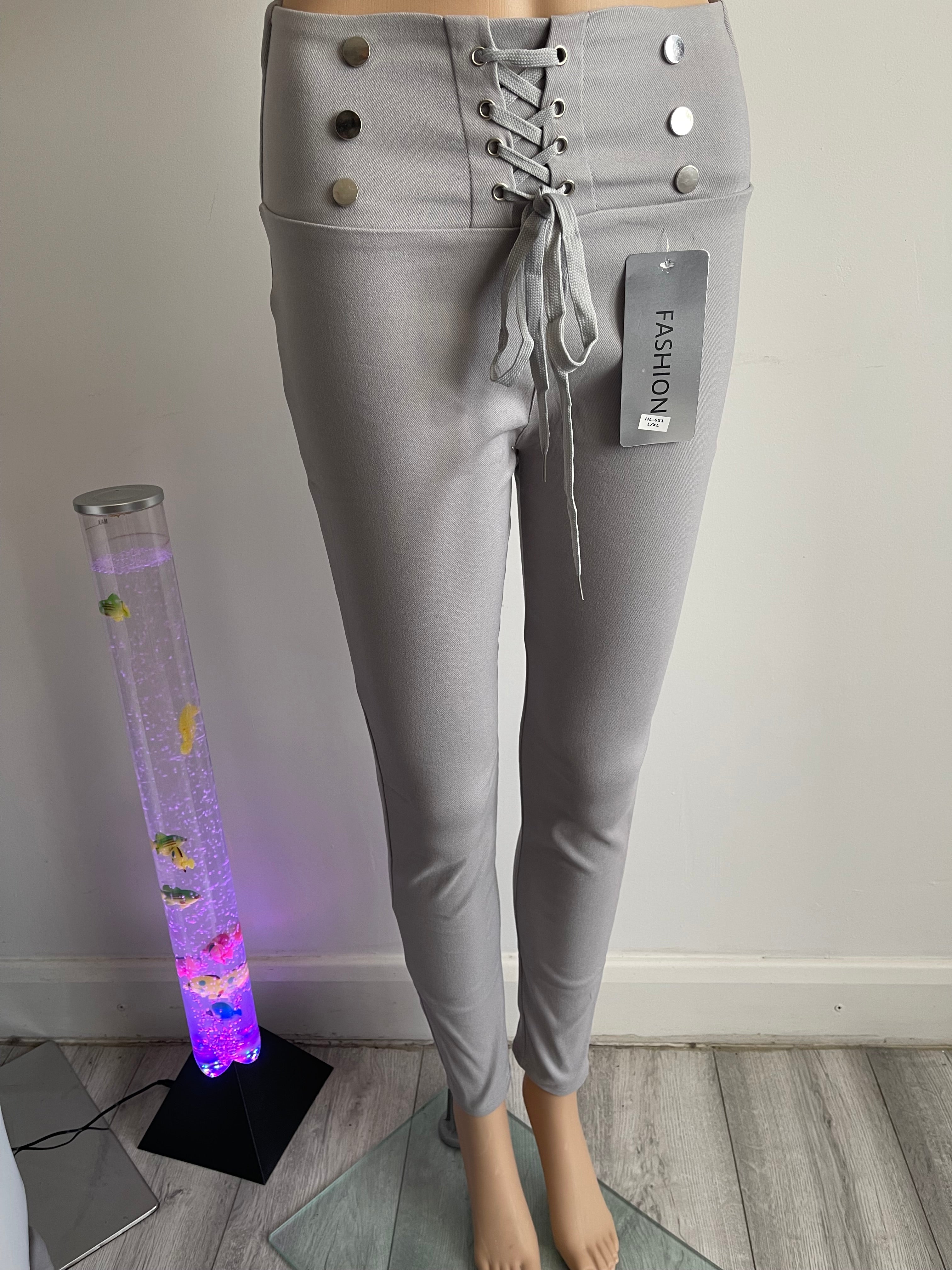 Women's Light Grey Stretch Trousers L/XL