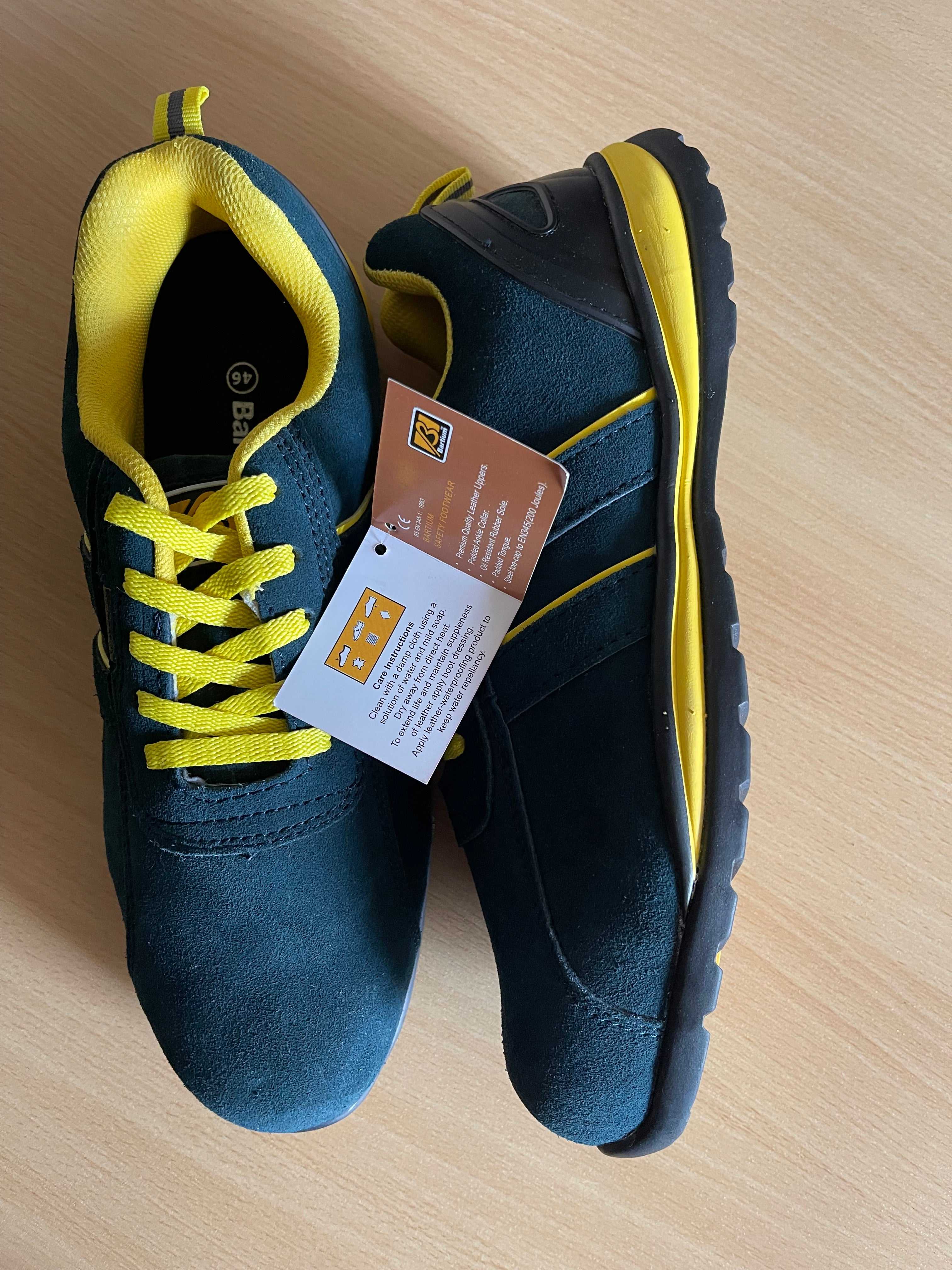 Bartiurn Men’s Safety Work Shoes – Navy & Yellow – EU 46 – New with Tags
