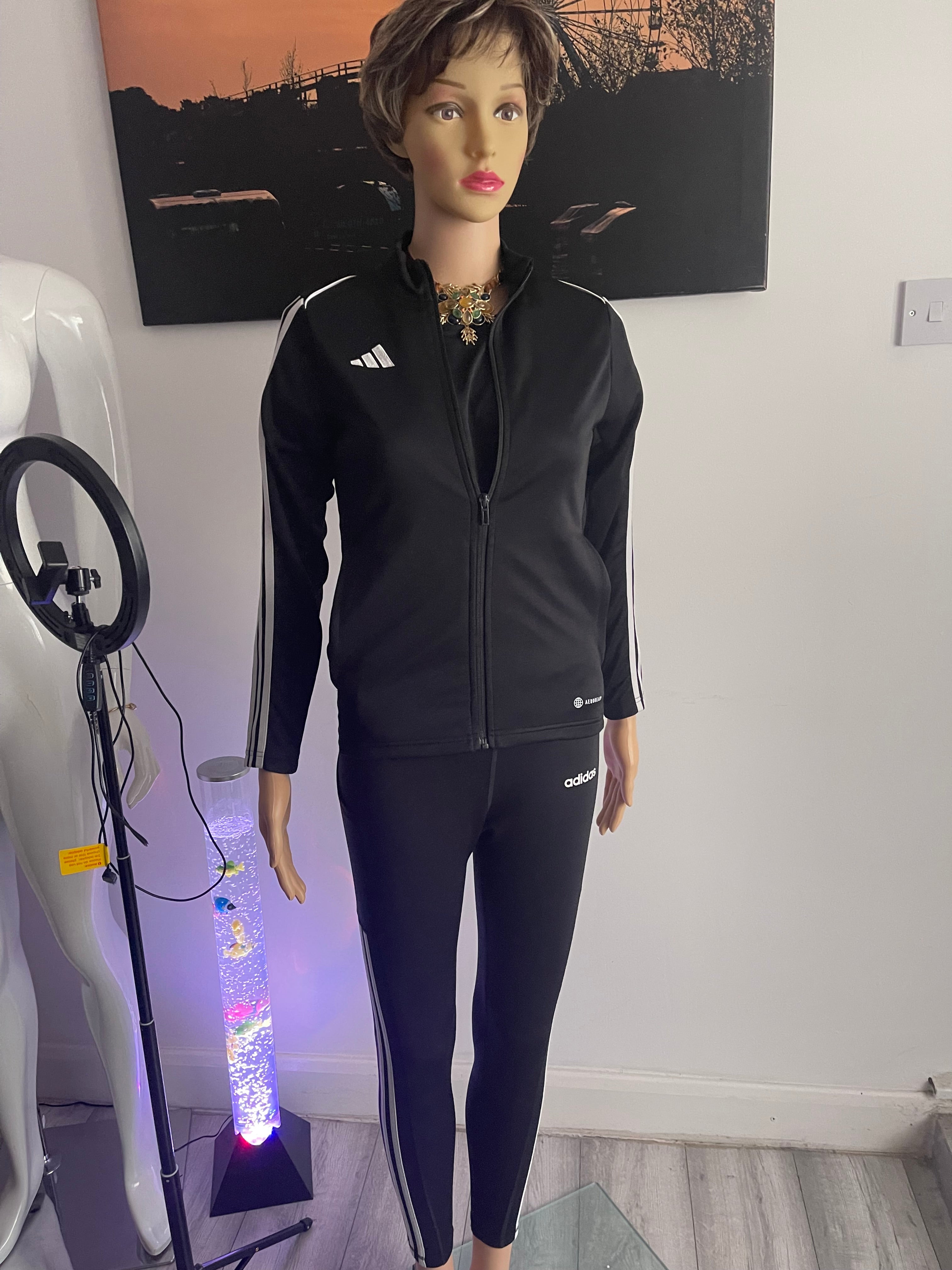 Adidas Black Track Jacket – 11–12Y / Fits XS Women's ✨