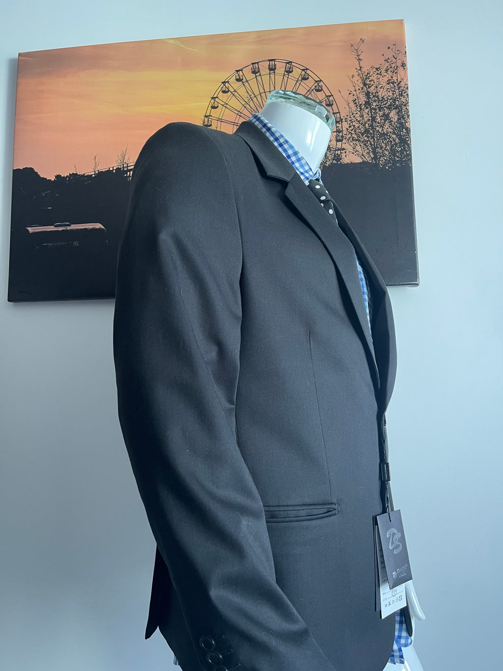 DASPI Slim Fit Wool Blend Suit Jacket 54 New With Tags