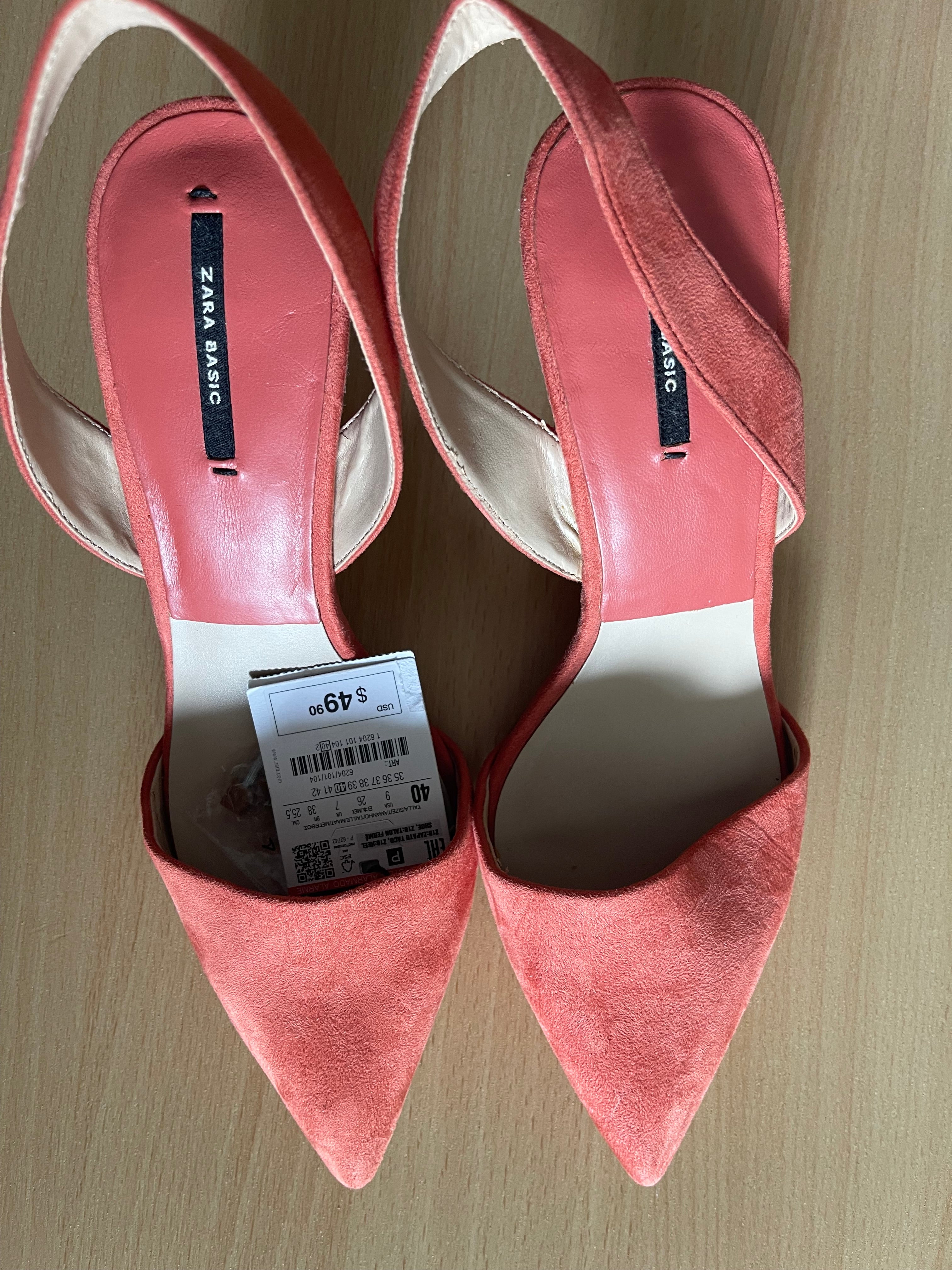 Elegant Zara Basic women’s shoes in a beautiful coral pink colour. 👠