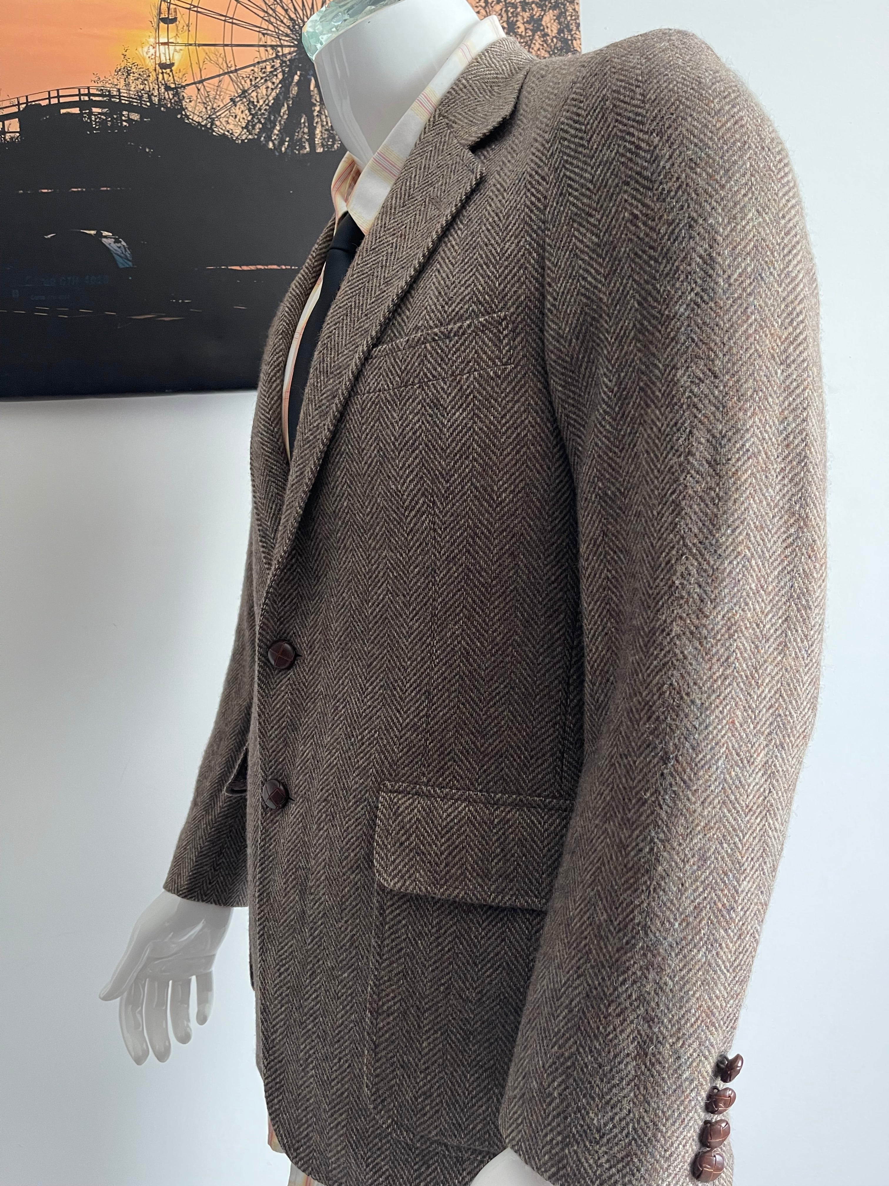 Vanjulan Brown Herringbone Tweed Blazer 42R Men's Smart Jacket