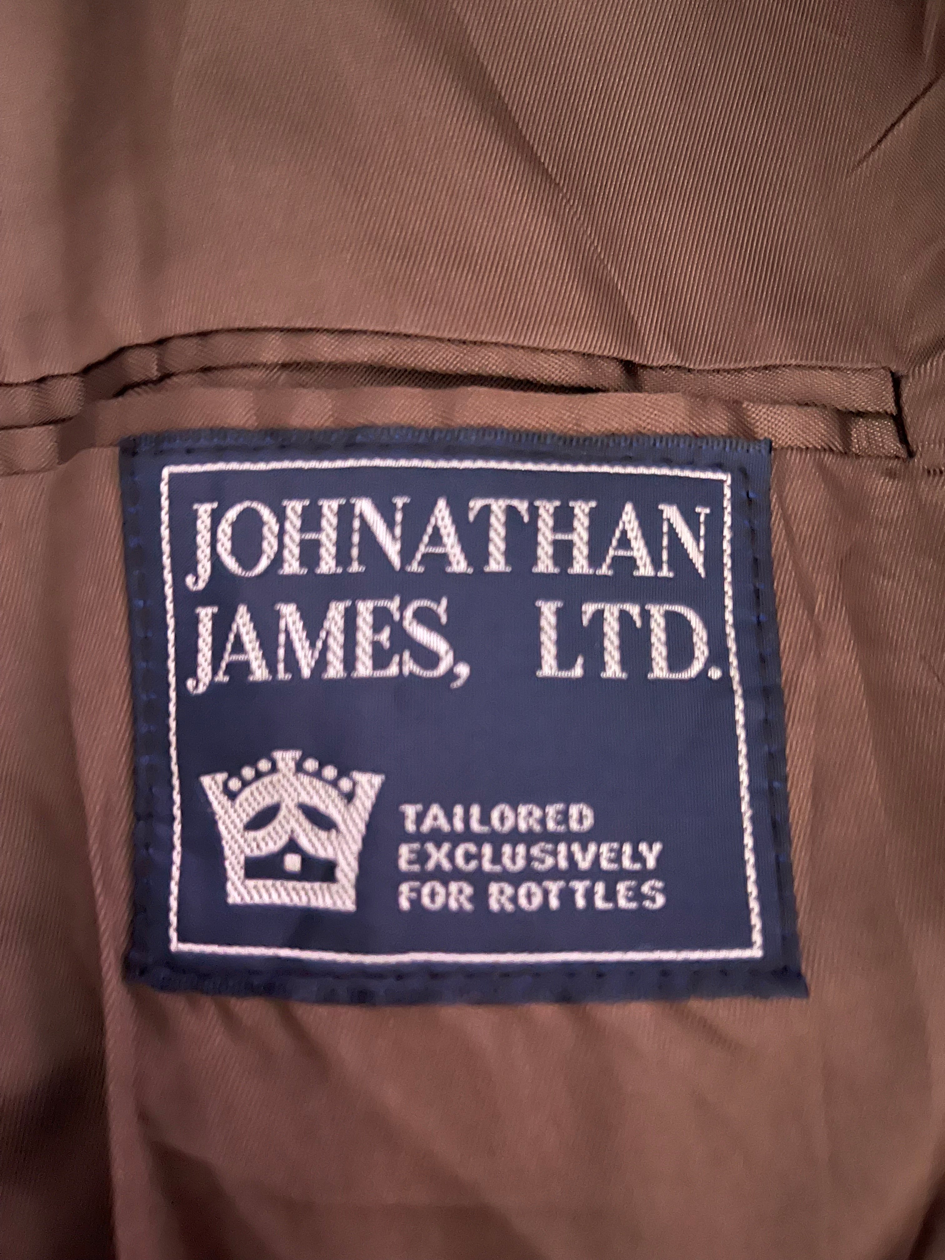 Jonathan James USA Herringbone Tweed Blazer Jacket 48R Grey Wool Blend Classic Fit