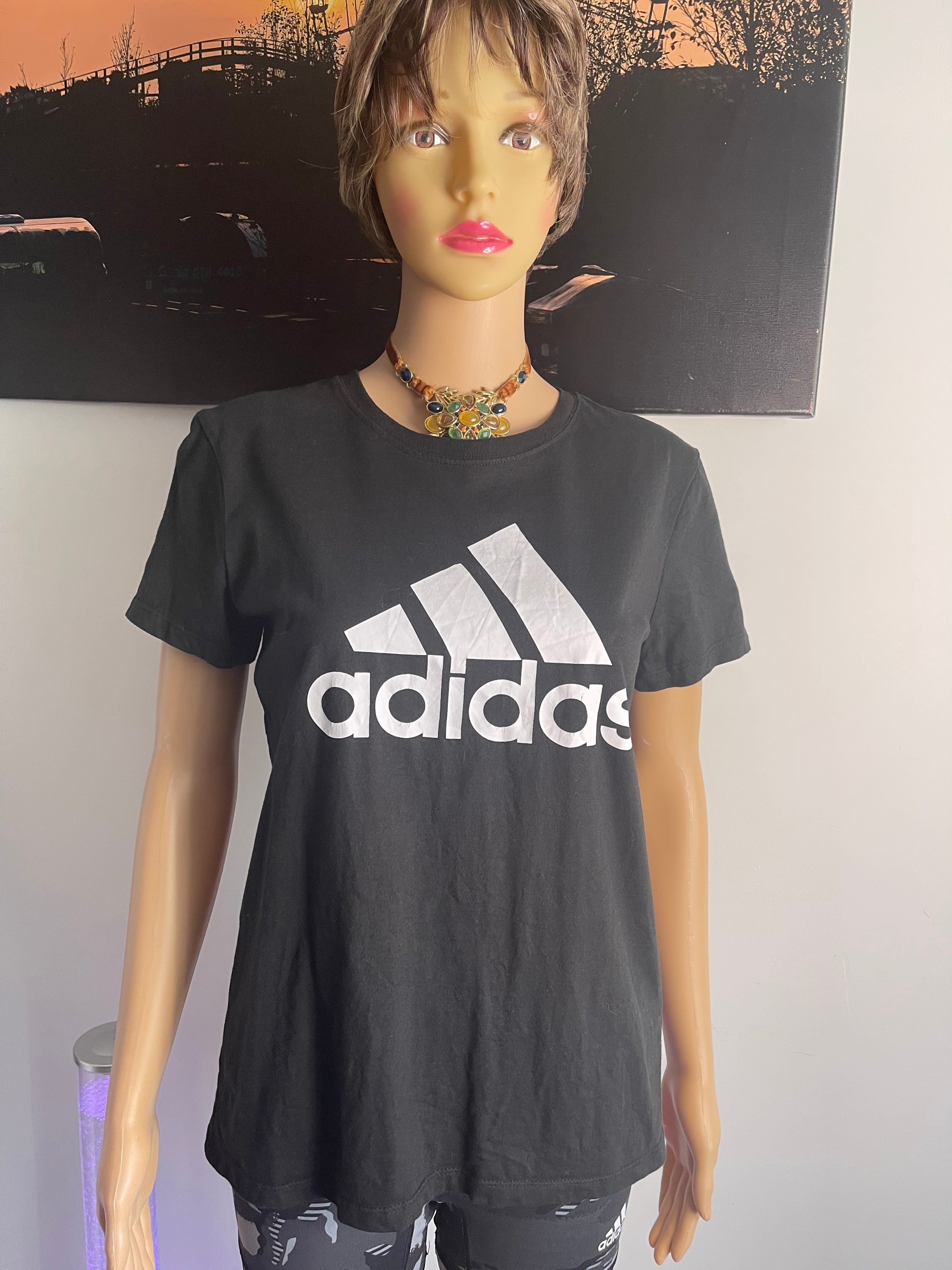Adidas Golf Logo T-Shirt Black Women M