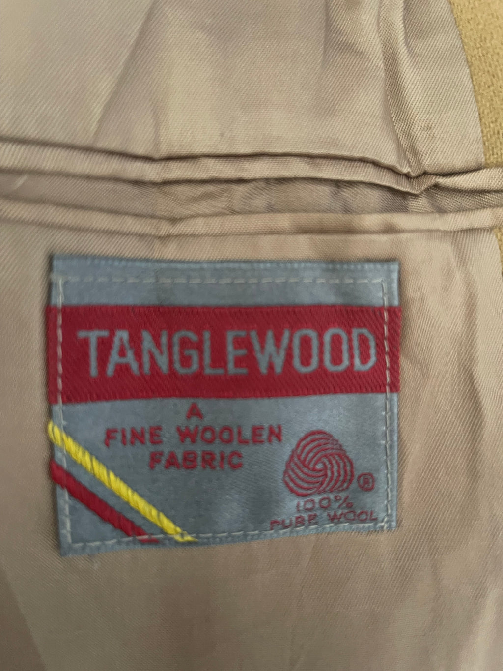 Stafford 100% Pure Wool Tanglewood Blazer Jacket Camel Beige Size 42L Made in USA