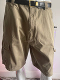 Wrangler Men's Khaki Cargo Shorts 100% Cotton – Size 36