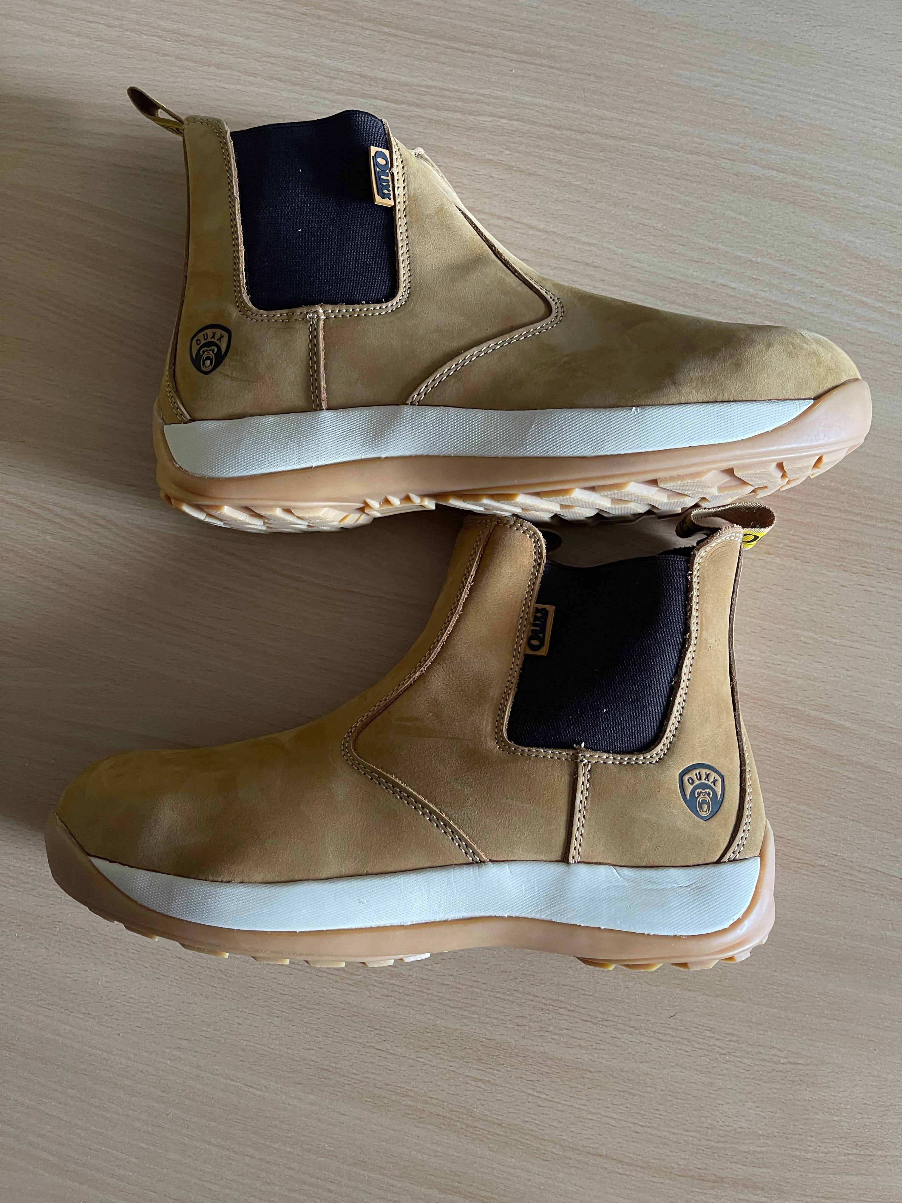 OUXX Men’s Steel Toe Chelsea Safety Work Boots – Brown – Brand New
