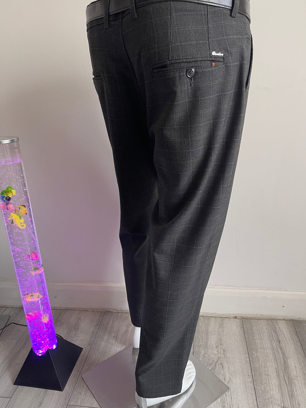 Divided Men's Check Smart Trousers Grey W36 L29