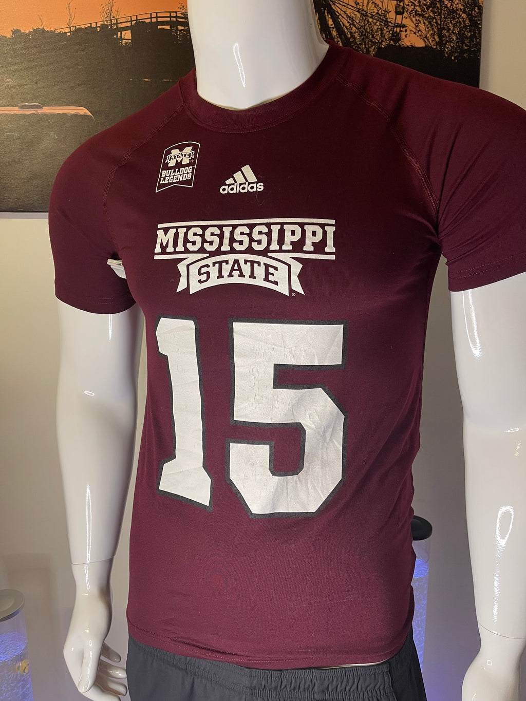 Adidas Mississippi State Bulldogs Prescott #15 Climalite T-Shirt Size S