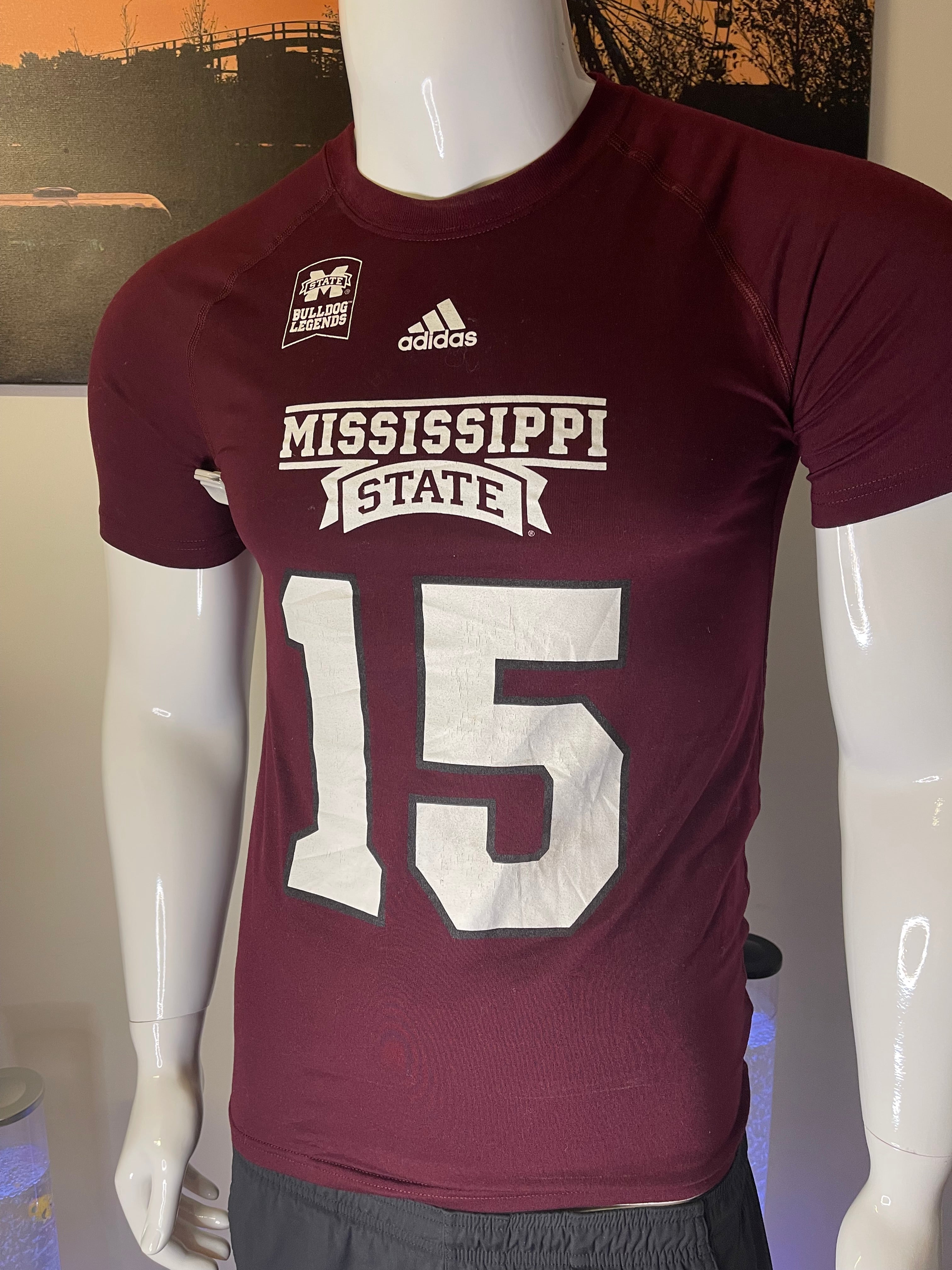 Adidas Mississippi State Bulldogs Prescott #15 Climalite T-Shirt Size S