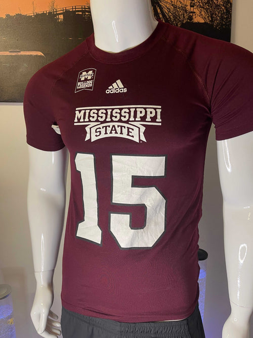 Adidas Mississippi State Bulldogs Prescott #15 Climalite T-Shirt Size S