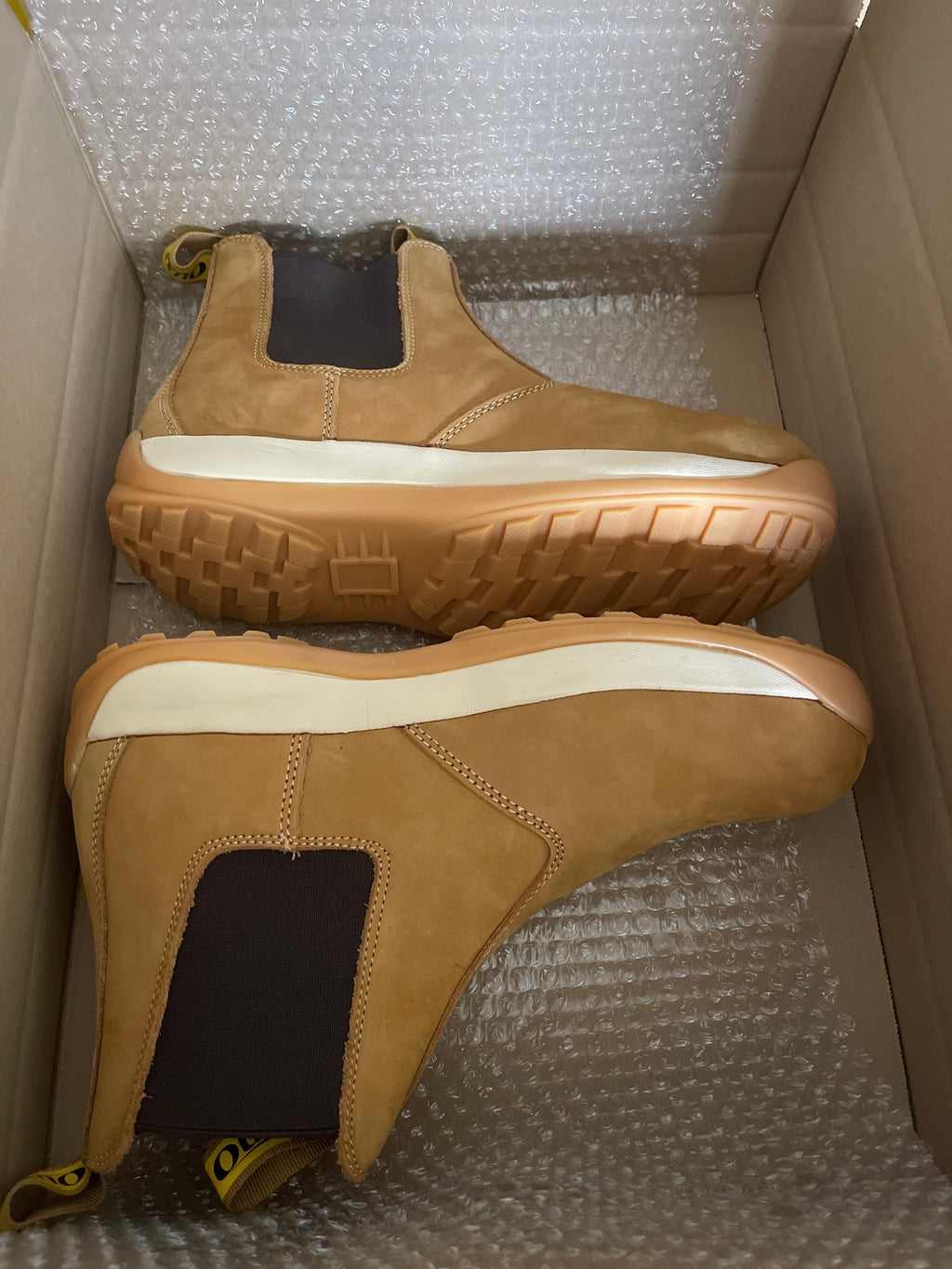 OUXX Men’s Steel Toe Chelsea Safety Work Boots – Brown – Brand New