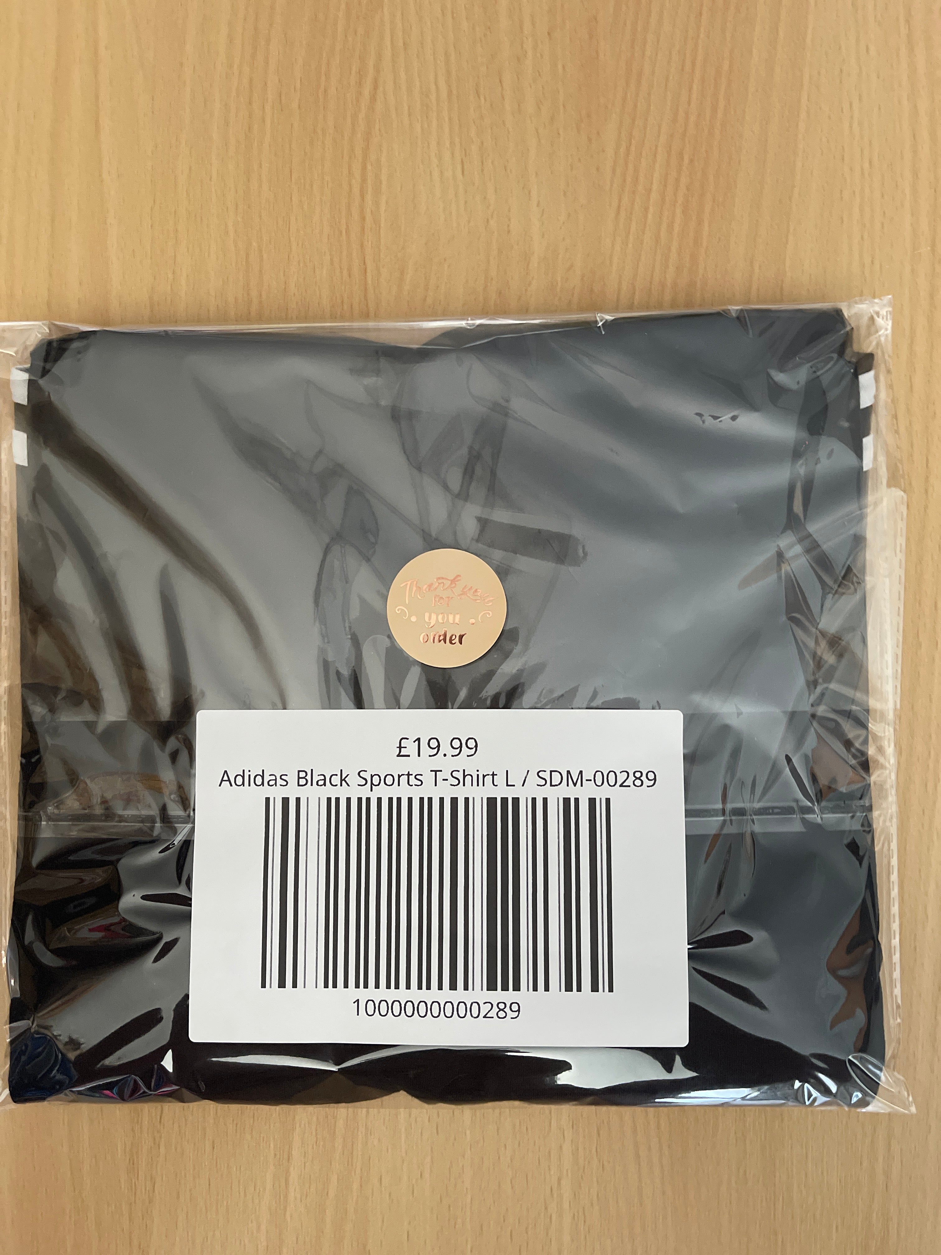 Adidas Black Sports T-Shirt L