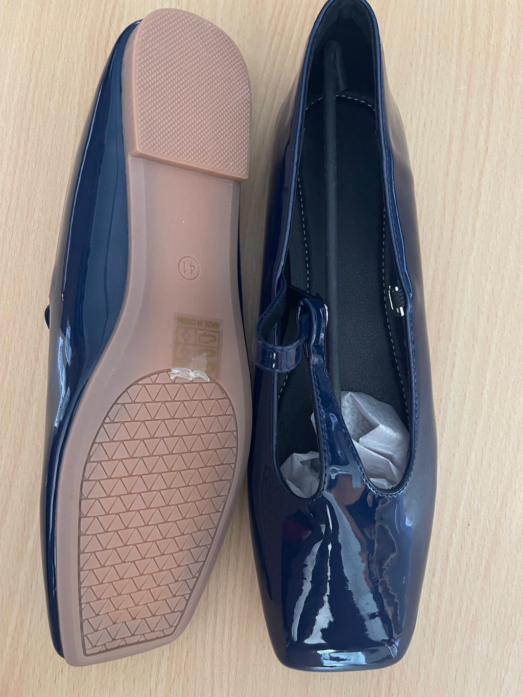 Women's Navy Patent Mary Jane Shoes – EU 41