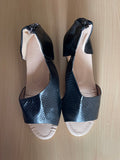 Black Perforated Wedge Sandals Size UK 7 – Excellent Condition