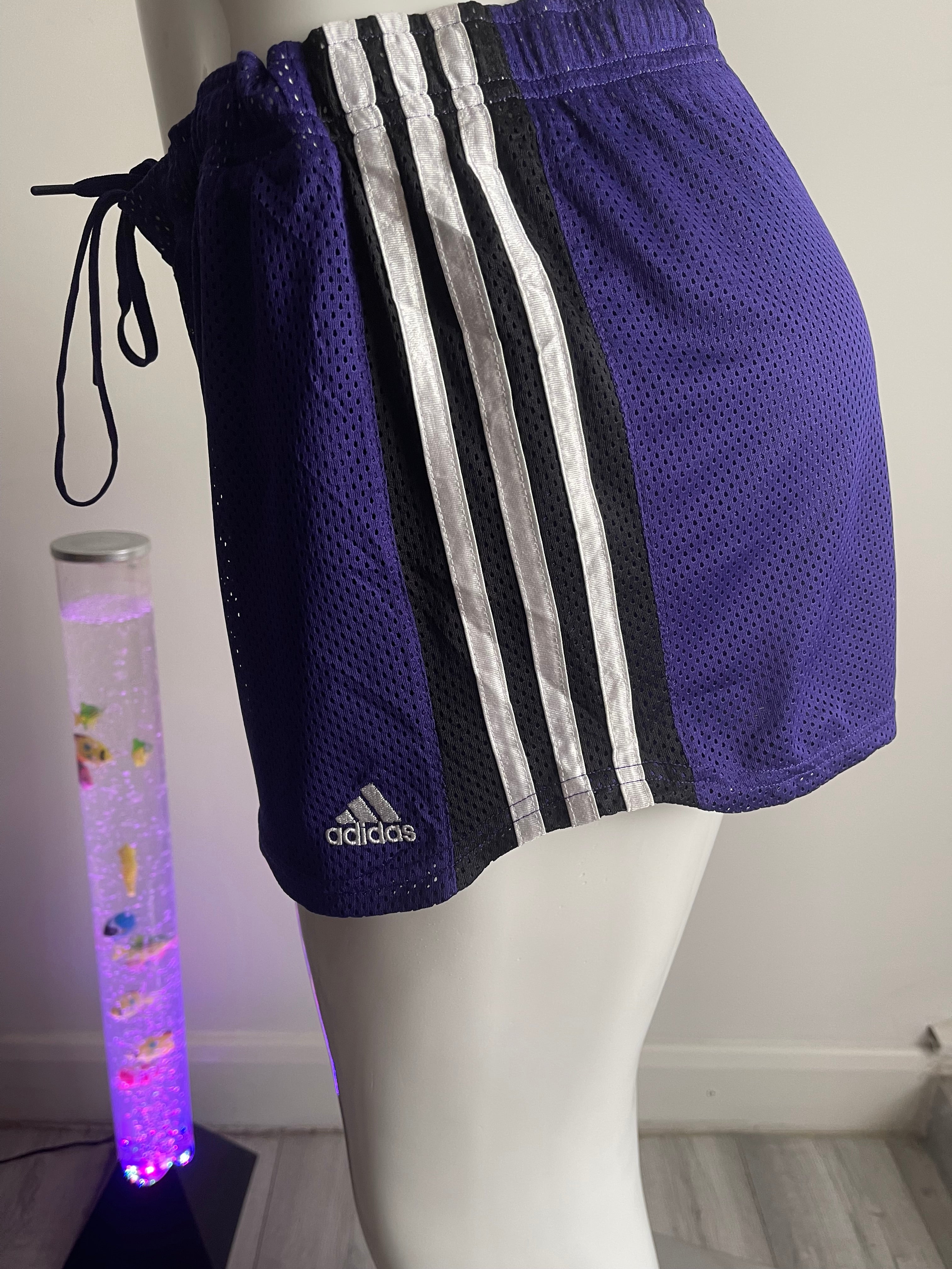 Adidas Women's Purple Mesh Shorts UK 12-14