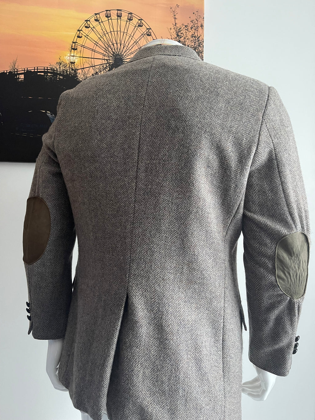 Austin Manor Herringbone Tweed Blazer 42R Brown Smart Casual Jacket
