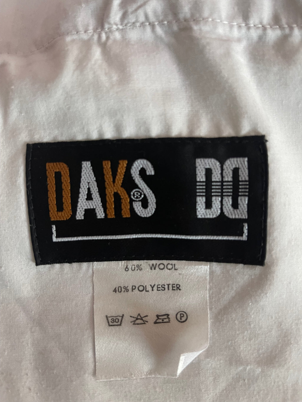 DAKS Men's Smart Trousers Beige W38 L30 Wool Blend