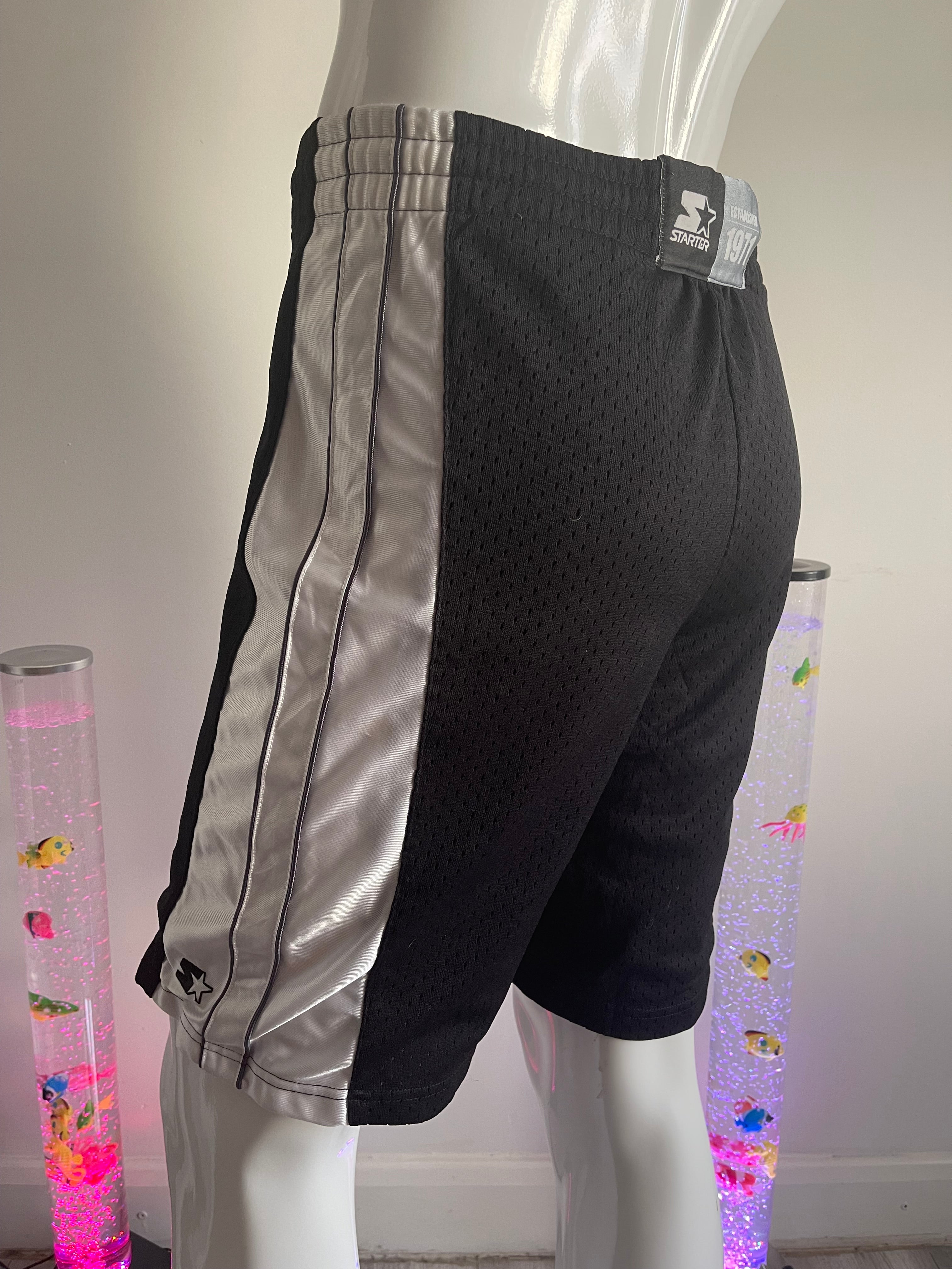 Starter Men's Black Mesh Shorts with Pockets – Size S