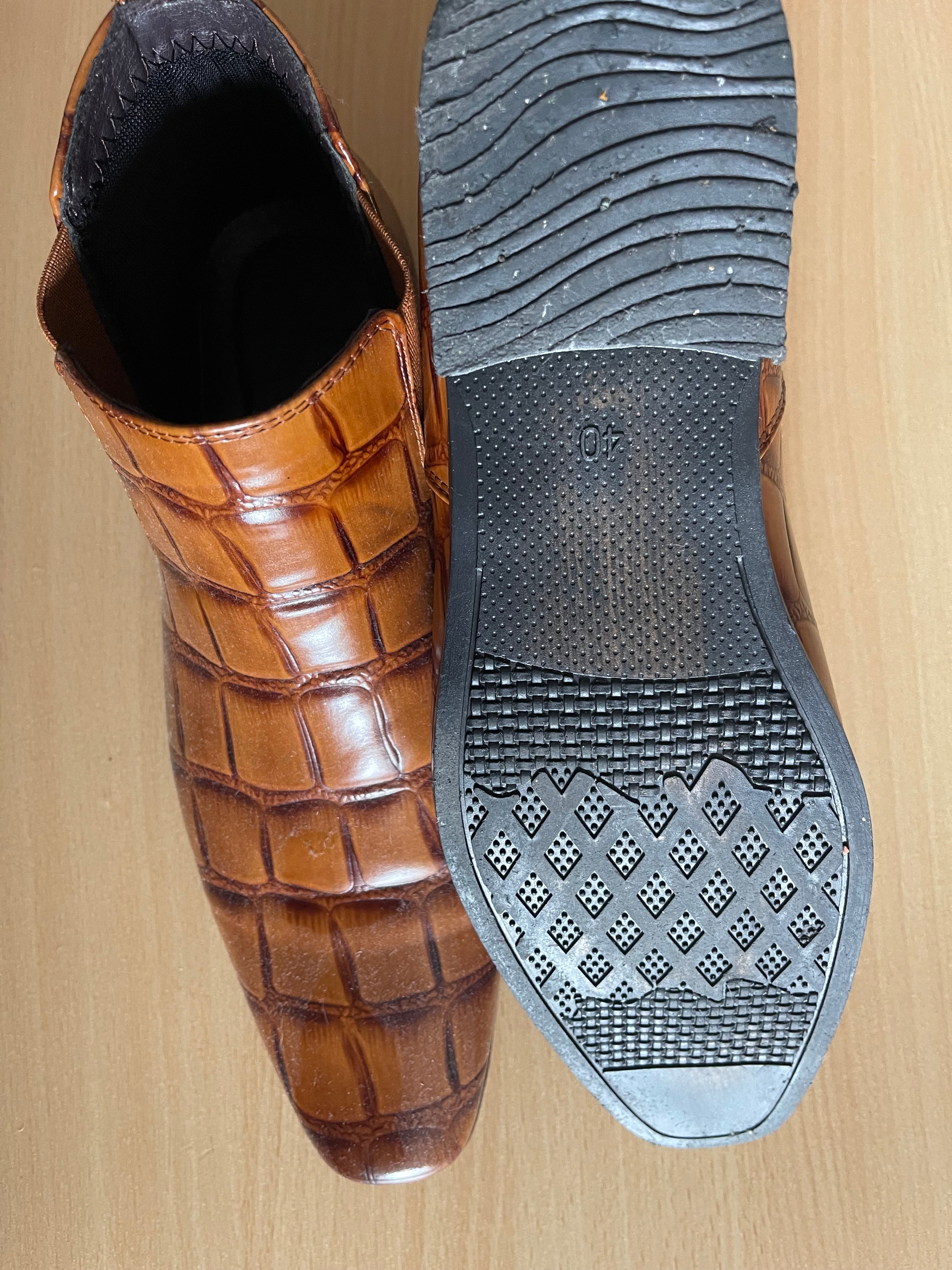 Men’s Brown Crocodile Boots UK 7