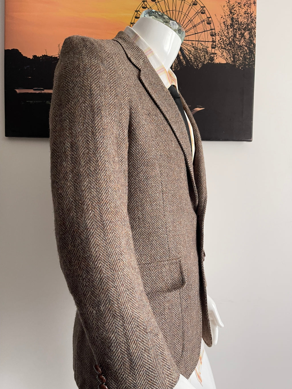 Vanjulan Brown Herringbone Tweed Blazer 42R Men's Smart Jacket