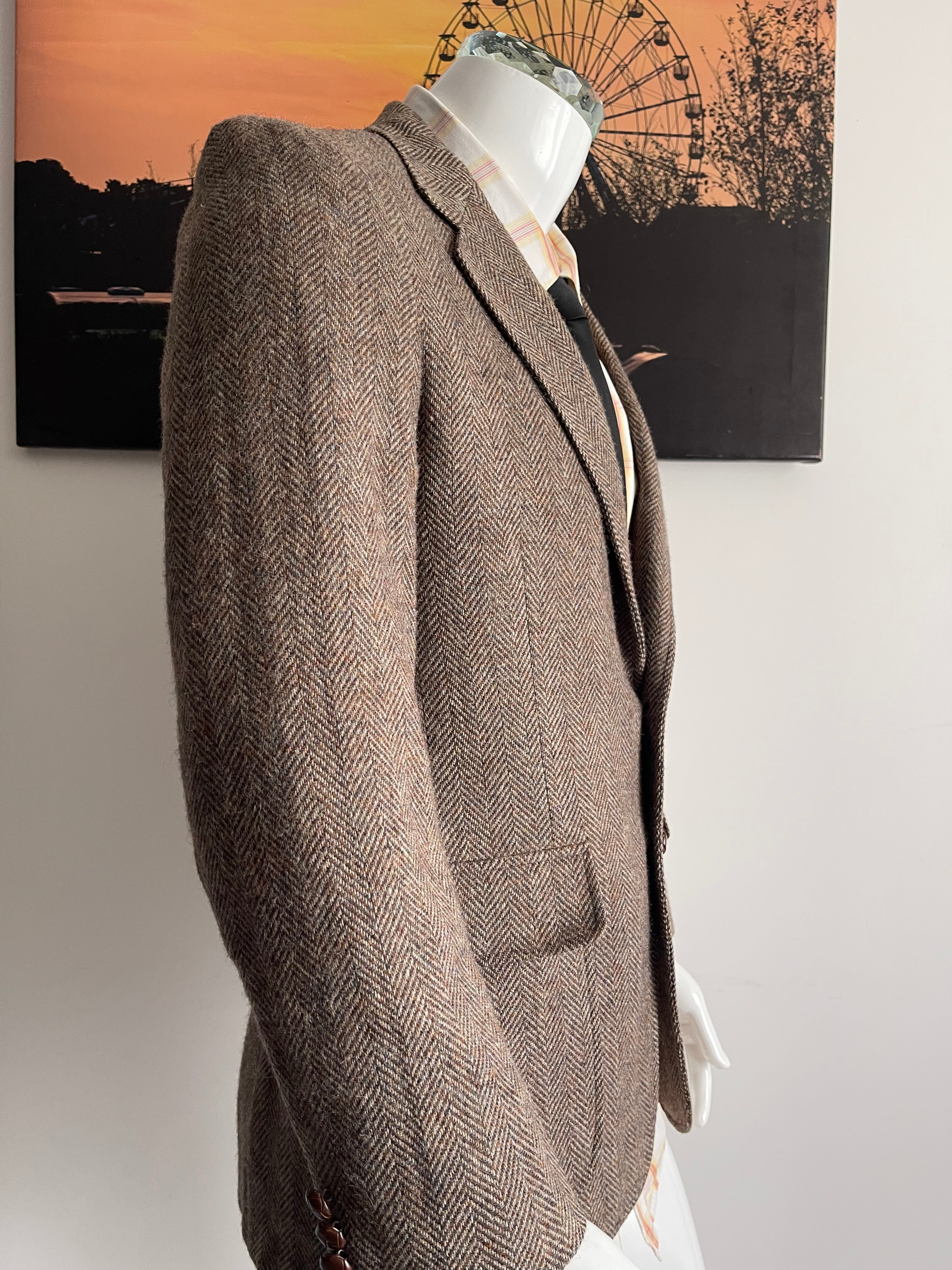 Vanjulan Brown Herringbone Tweed Blazer 42R Men's Smart Jacket