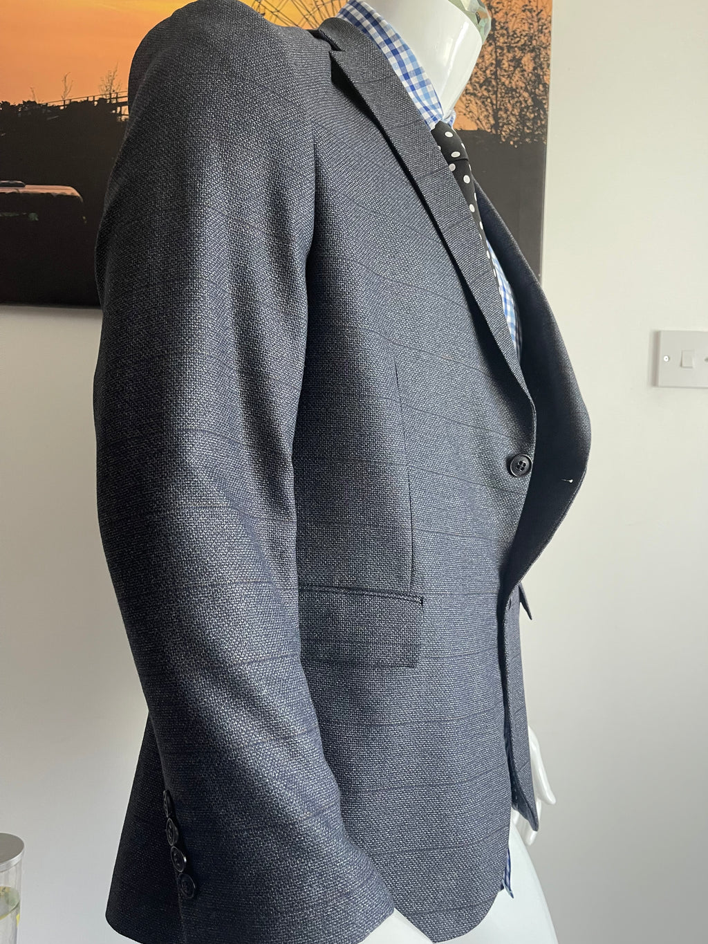 Albero Grande Wool Blend Blazer Size 52 Grey Made in Turkey
