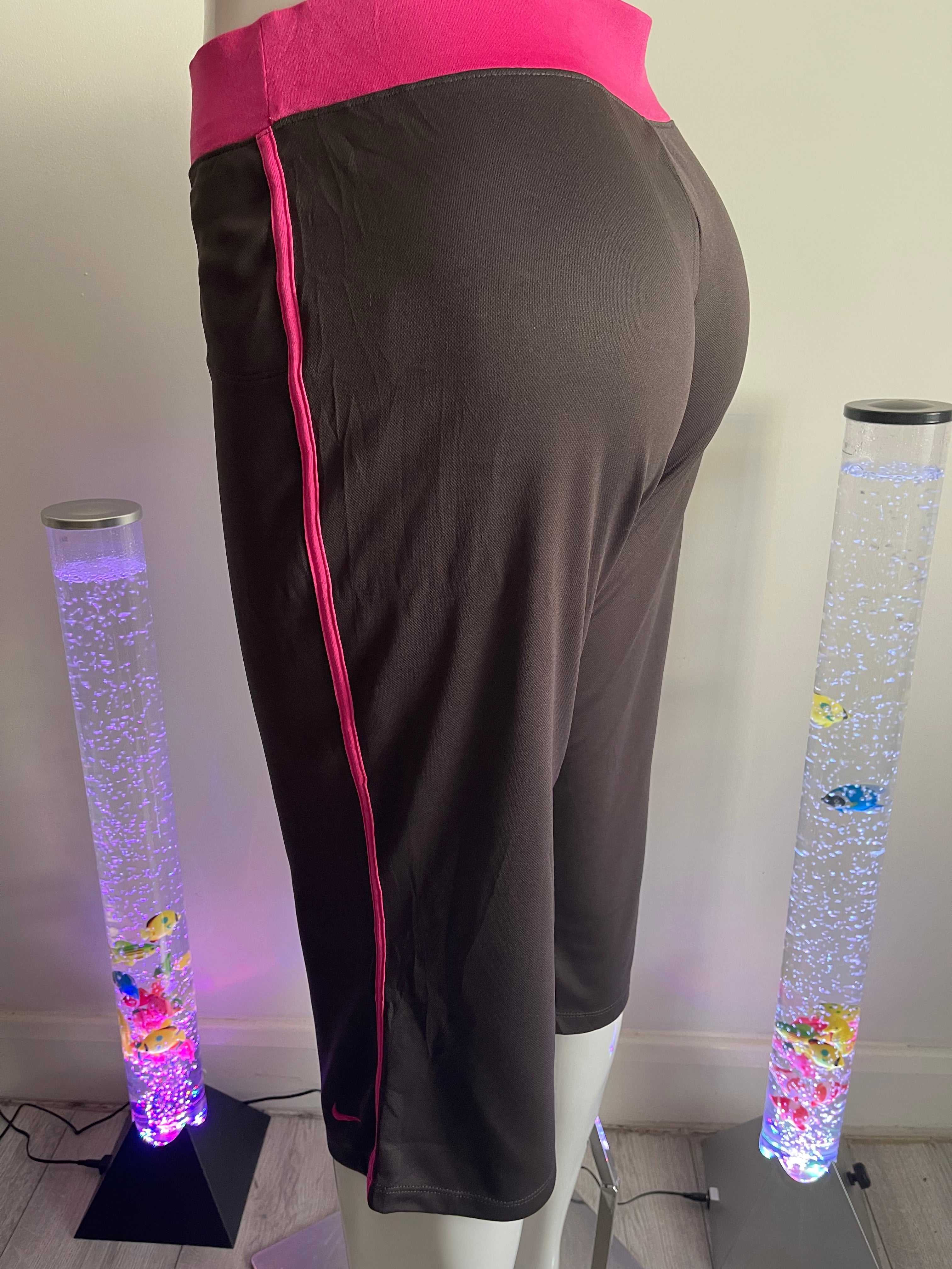 Nike Women's Cropped Training Leggings Black/Pink Size L