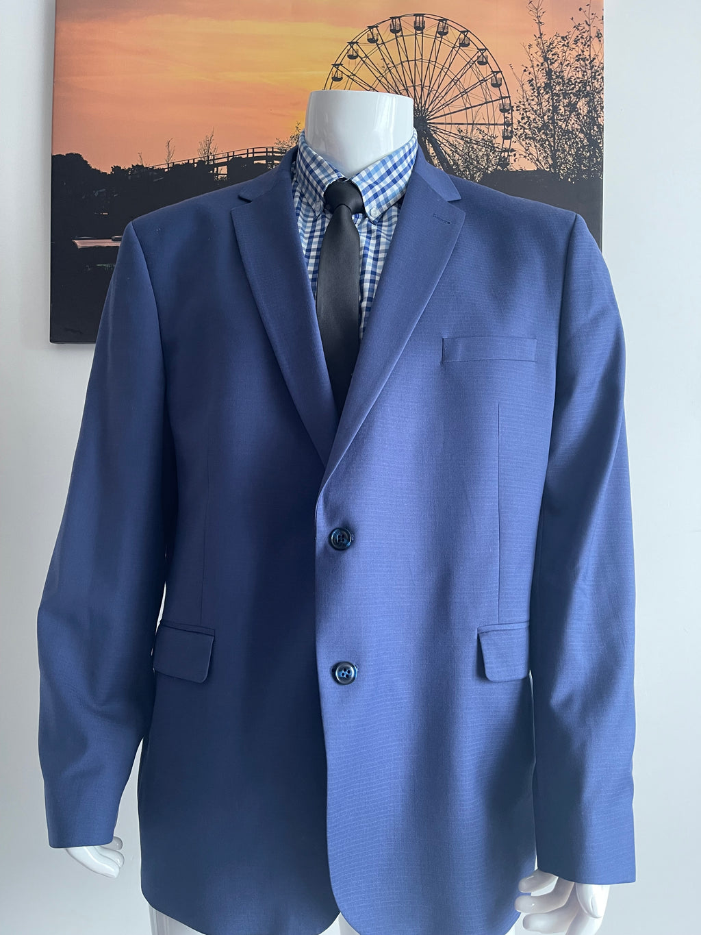 Racing Green 98% Wool Blazer UK 50R EU 60 Blue Smart Casual Men's Jacket