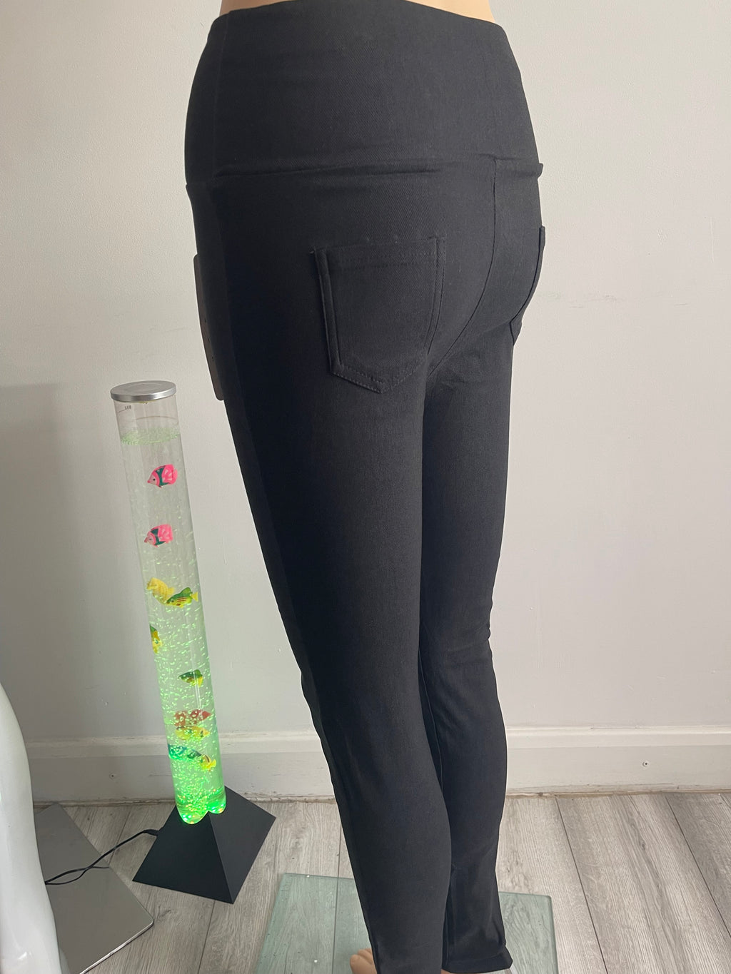 Women's Black High Waist Lace-Up Skinny Trousers – XL/XXL