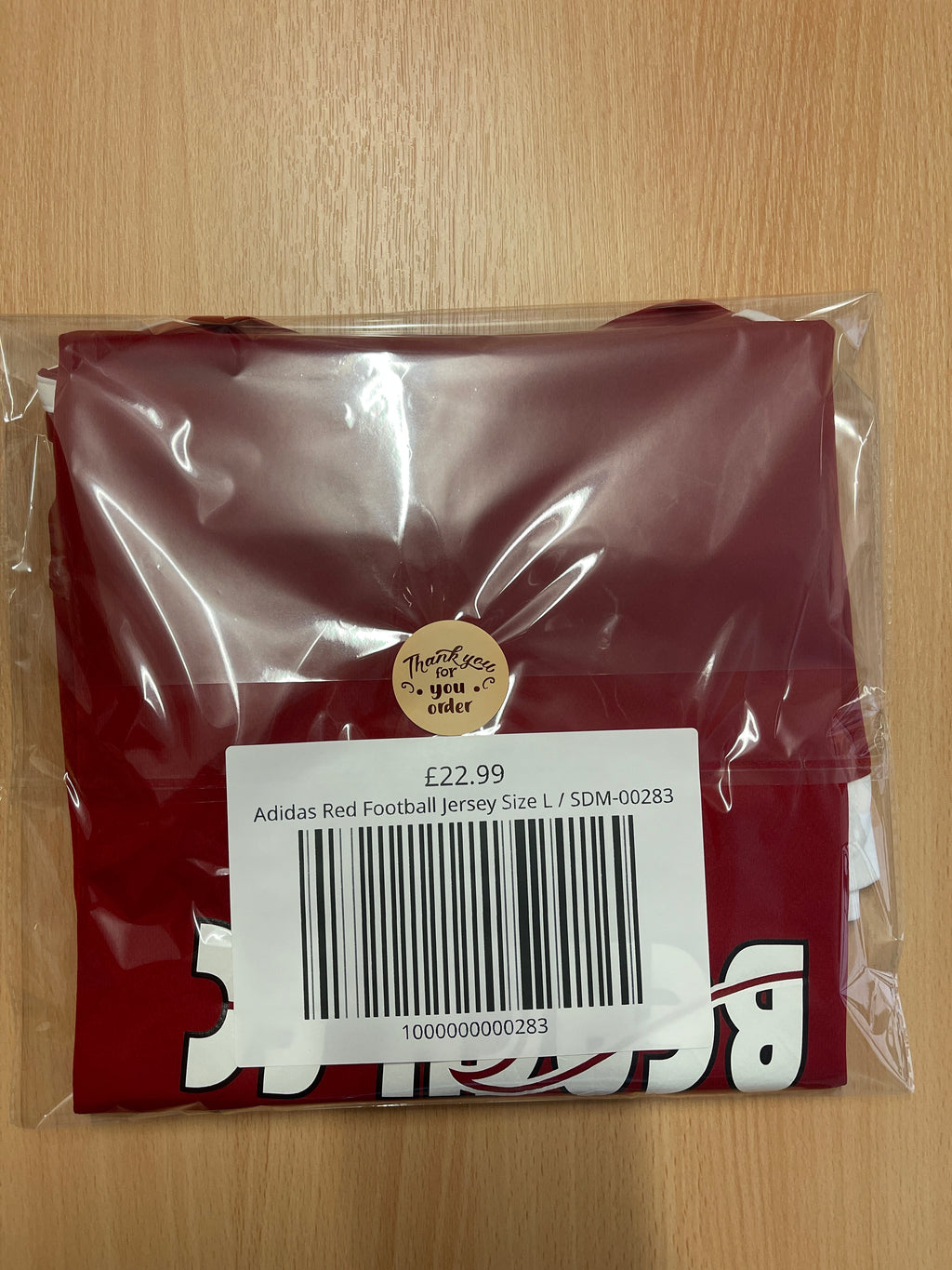 Adidas Red Football Jersey Size L