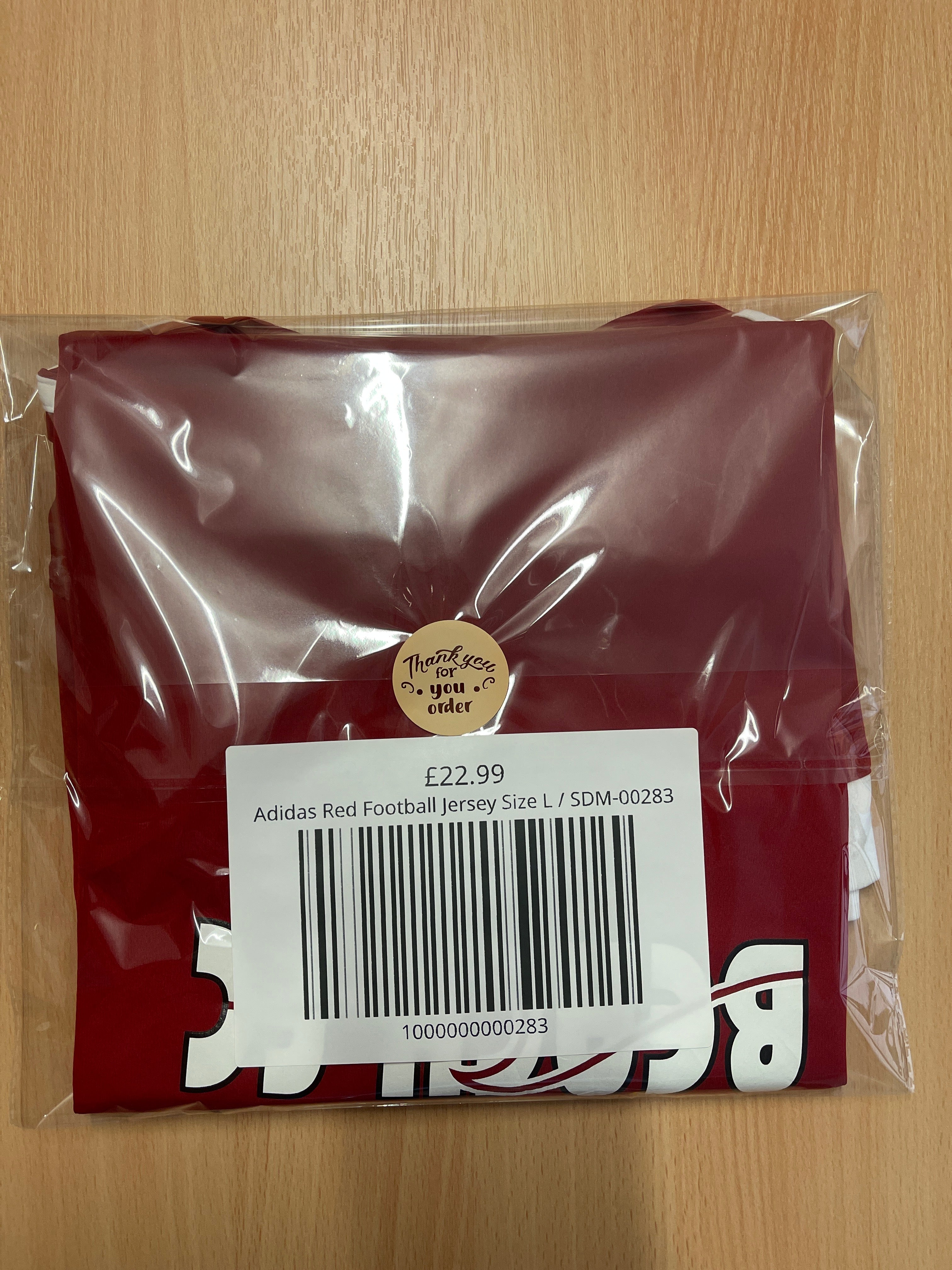 Adidas Red Football Jersey Size L