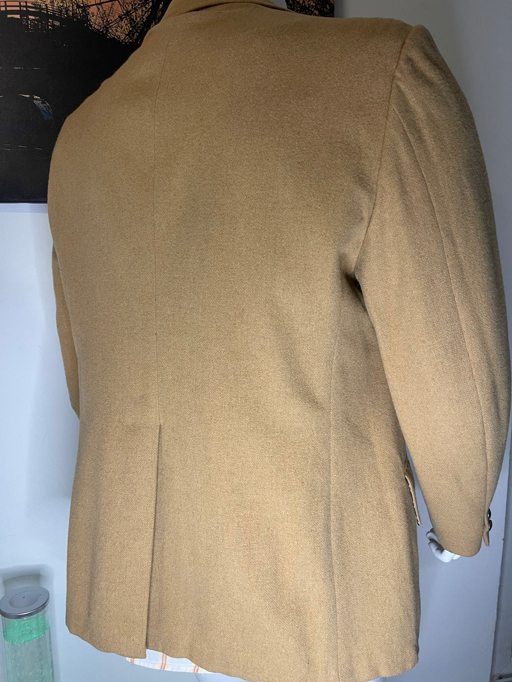 Eagle Clothes Woollen Tweed Sports Jacket Camel Beige Size 42L XL